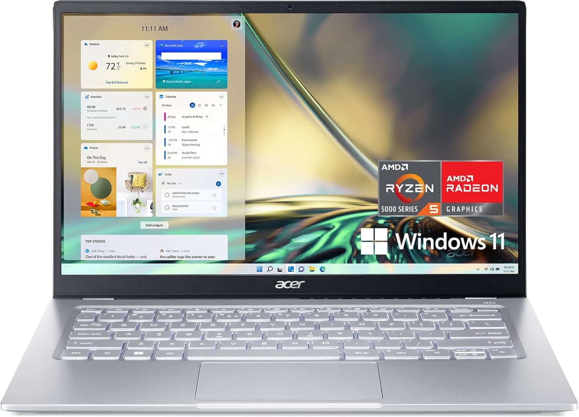 Acer Swift 3 SF314-44-R3ZM Laptop | 14″ Full HD IPS | 100% sRGB | AMD Ryzen 5 5625U Hexa-Core Processor | AMD Radeon Graphics | 16GB LPDDR4X | 512GB SSD | Wi-Fi 6E |Backlit Keyboard|Windows 11, Silver Acer Swift 3 SF314-44-R3ZM Laptop | 14″ Full HD IPS | 100% sRGB | AMD Ryzen 5 5625U Hexa-Core Processor | AMD Radeon Graphics | 16GB LPDDR4X | 512GB SSD | Wi-Fi 6E |Backlit Keyboard|Windows 11, Silver