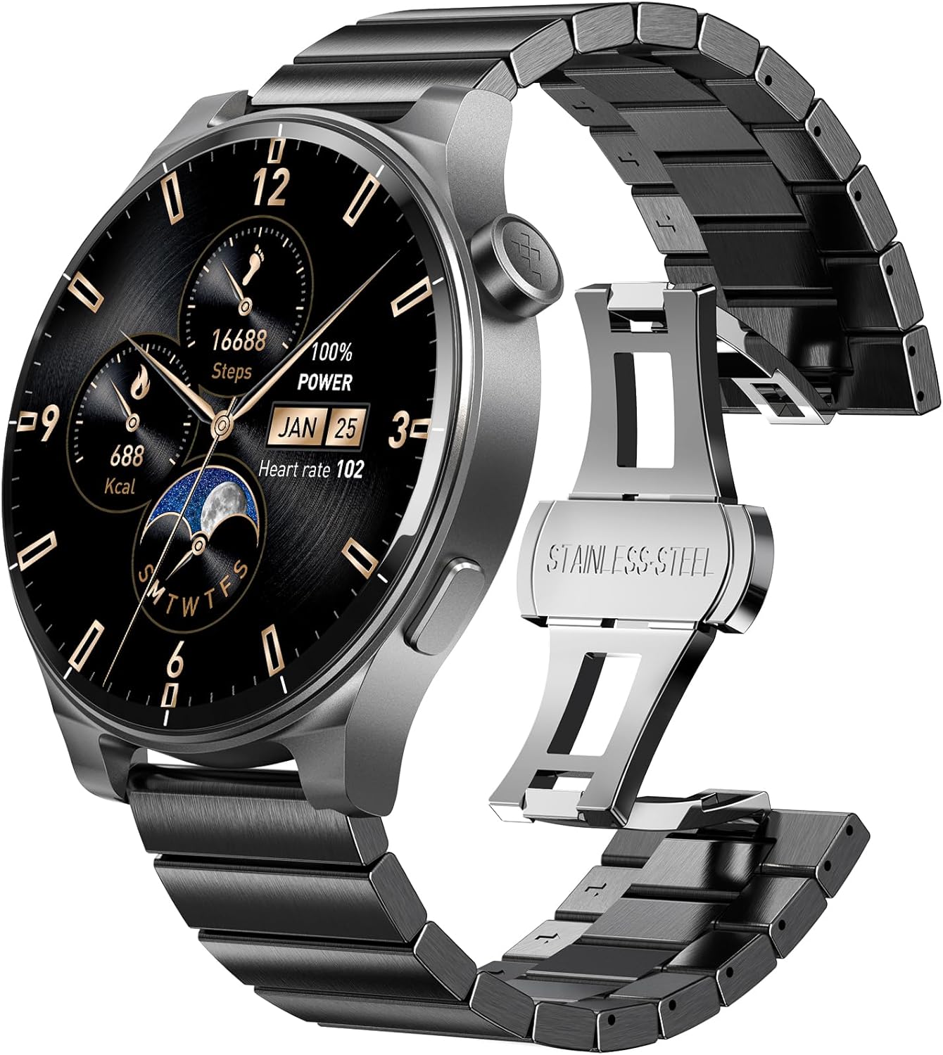 TOZO AMOLED S5 Smart Watch (Answer/Make Calls), 1.43″ HD Screen for Men Women 100+ Sport Modes Fitness Watchs with Sleep Monitor, IP68 Waterproof, Stainless Steel Band TOZO AMOLED S5 Smart Watch (Answer/Make Calls), 1.43″ HD Screen for Men Women 100+ Sport Modes Fitness Watchs with Sleep Monitor, IP68 Waterproof, Stainless Steel Band