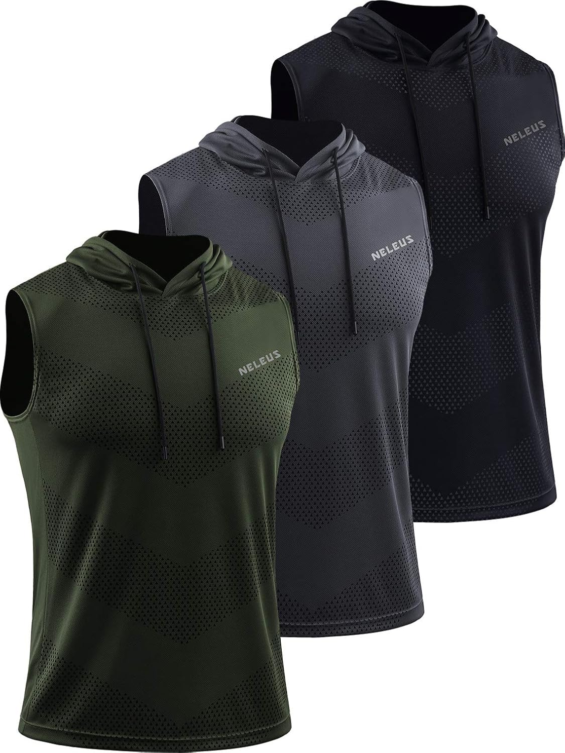 Neleus Men’s Workout Tank Tops 3 Pack Sleeveless Running Shirts with Hoodie Neleus Men’s Workout Tank Tops 3 Pack Sleeveless Running Shirts with Hoodie