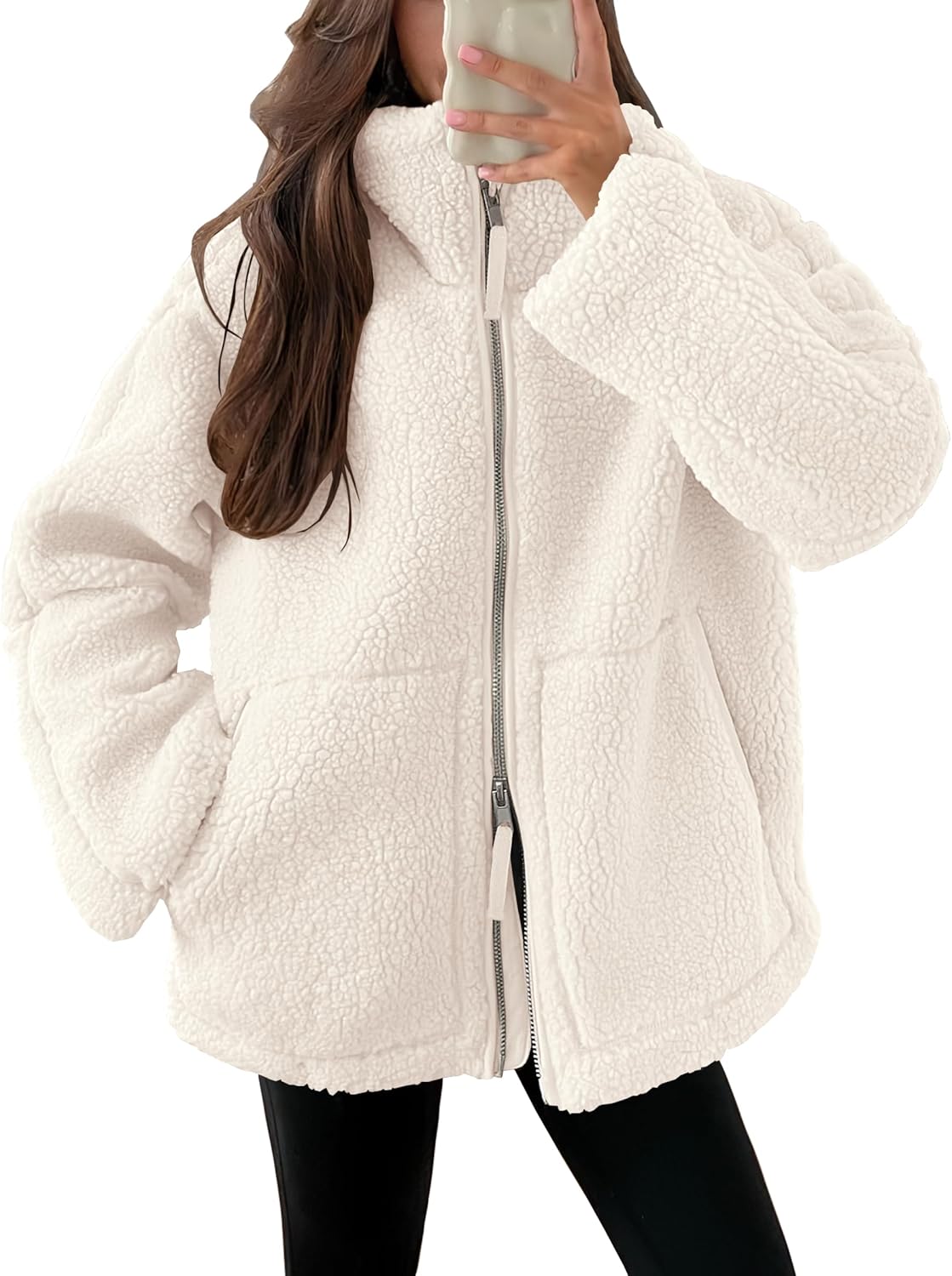 ANRABESS Womens Fleece Jacket Oversized Zip Up Sherpa Fuzzy Casual Coats Winter Fall Outerwear 2024 Clothes with Pockets ANRABESS Womens Fleece Jacket Oversized Zip Up Sherpa Fuzzy Casual Coats Winter Fall Outerwear 2024 Clothes with Pockets