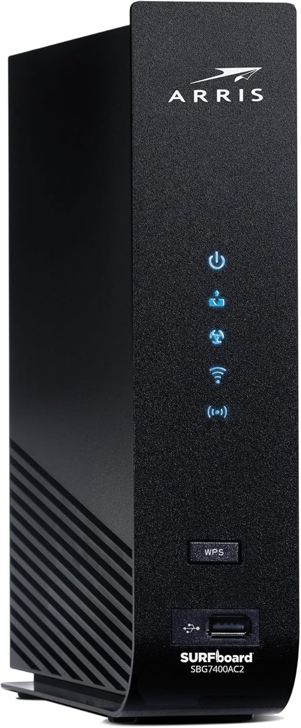 ARRIS Surfboard SBG7400AC2-RB DOCSIS 3.0 Cable Modem & AC2350 Wi-Fi Router , Approved for Comcast Xfinity, Cox, Charter Spectrum & more , Four 1 Gbps Ports , 800 Mbps Max Internet Speeds,- REFURBISHED ARRIS Surfboard SBG7400AC2-RB DOCSIS 3.0 Cable Modem & AC2350 Wi-Fi Router , Approved for Comcast Xfinity, Cox, Charter Spectrum & more , Four 1 Gbps Ports , 800 Mbps Max Internet Speeds,- REFURBISHED