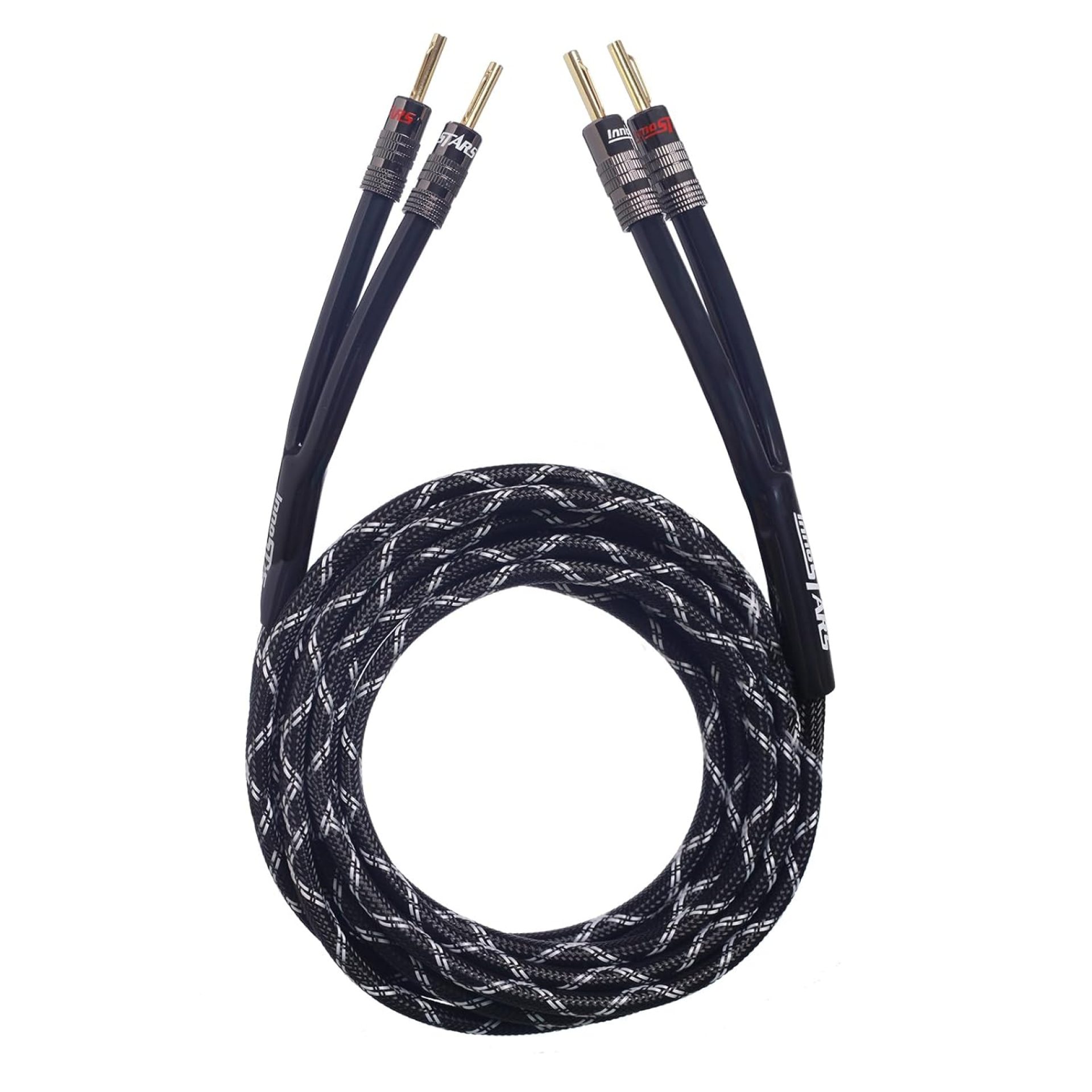 12AWG Audio Speaker Wire Cable with Dual Gold Plated Banana Plug – Premium Heavy Duty Braided, 99.99% Oxygen-Free Copper – Black, 25 Feet 12AWG Audio Speaker Wire Cable with Dual Gold Plated Banana Plug – Premium Heavy Duty Braided, 99.99% Oxygen-Free Copper – Black, 25 Feet