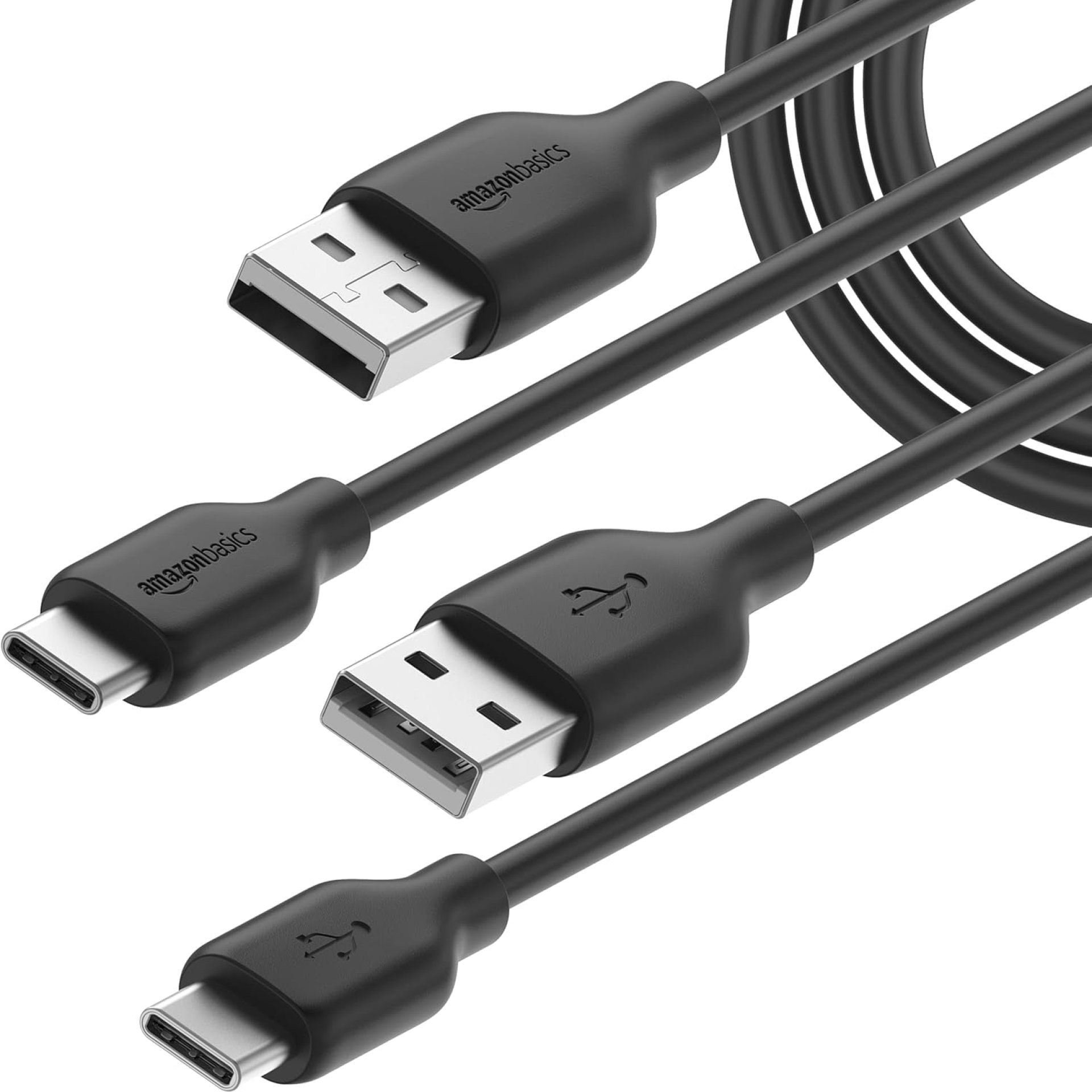 Amazon Basics 2-Pack USB-C to USB-A 2.0 Fast Charger Cable, 480Mbps Speed, USB-IF Certified, for Apple iPhone 16/15, iPad, Samsung Galaxy, Tablets, Laptops, 1.8 m, Black Amazon Basics 2-Pack USB-C to USB-A 2.0 Fast Charger Cable, 480Mbps Speed, USB-IF Certified, for Apple iPhone 16/15, iPad, Samsung Galaxy, Tablets, Laptops, 1.8 m, Black