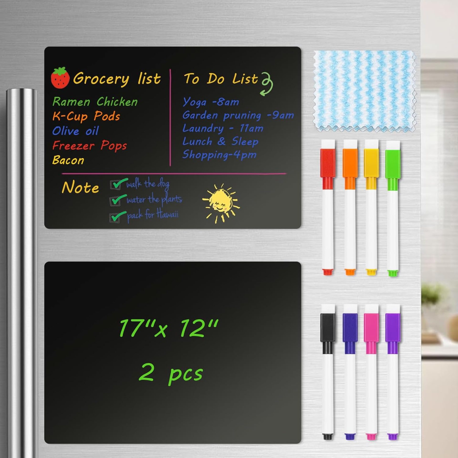 A3 2 Pack Magnetic Dry Erase Whiteboard for Fridge, Flexible Small Magnet Blank Notepad for Home Kitchen Organizer and Planner, Erasable Magnetic Board for Fridge with 6 Markers & 1 Eraser A3 2 Pack Magnetic Dry Erase Whiteboard for Fridge, Flexible Small Magnet Blank Notepad for Home Kitchen Organizer and Planner, Erasable Magnetic Board for Fridge with 6 Markers & 1 Eraser