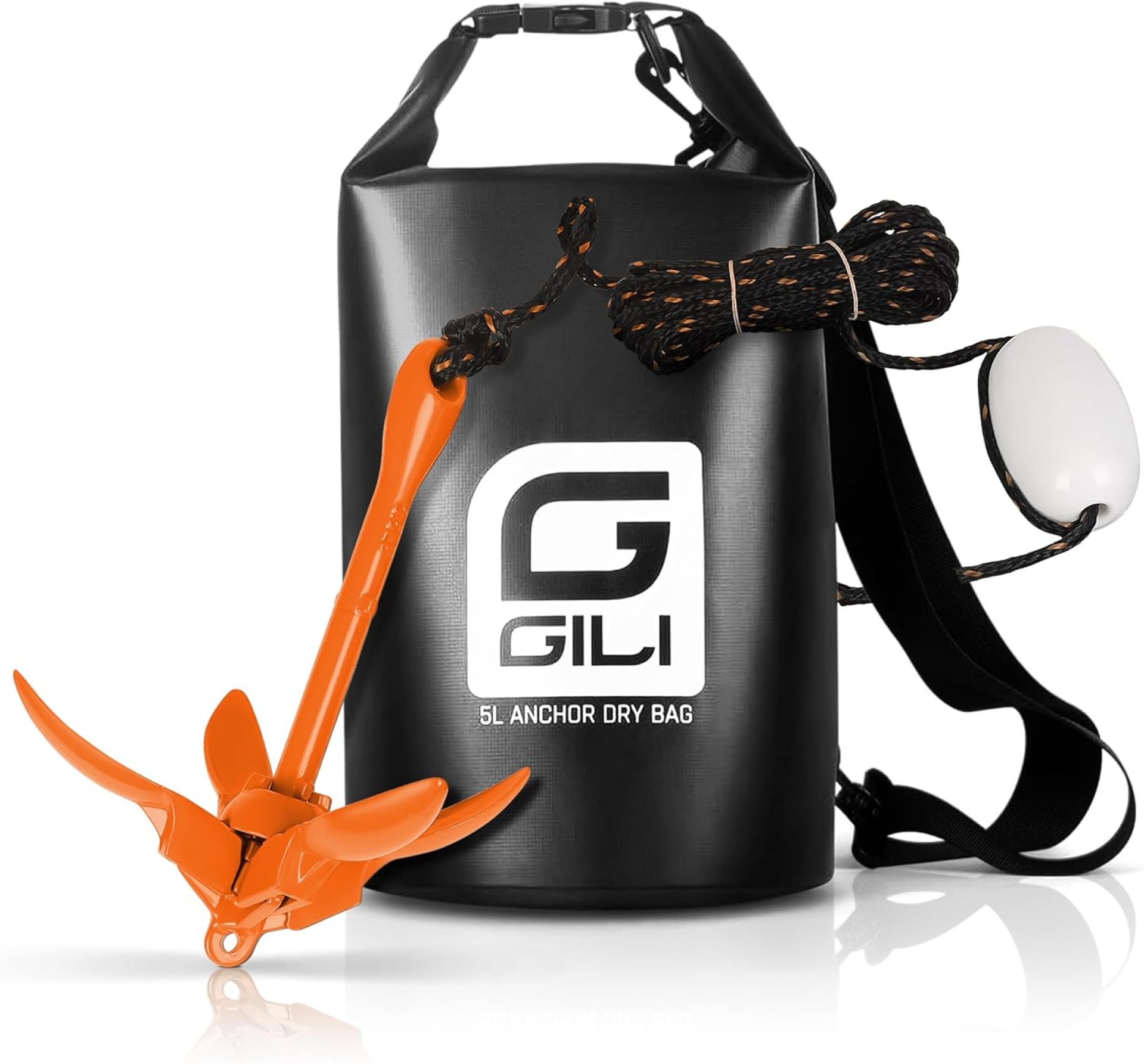 GILI Kayak Anchor Paddle Board Kit for Jet Ski Canoe SUP and Small Boats – 3.5 lb Folding with 40ft Rope and 5L Storage Bag GILI Kayak Anchor Paddle Board Kit for Jet Ski Canoe SUP and Small Boats – 3.5 lb Folding with 40ft Rope and 5L Storage Bag