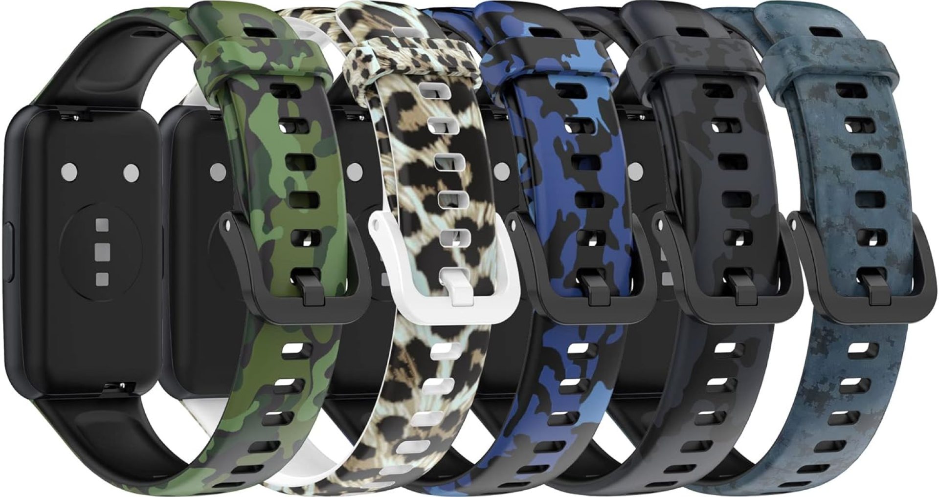 FitTurn 5 PACK Camouflage Print Silicone Colorful Rubber Adjustable Sport Bands Accessories for FITVII Slim Fitness Tracker FitTurn 5 PACK Camouflage Print Silicone Colorful Rubber Adjustable Sport Bands Accessories for FITVII Slim Fitness Tracker
