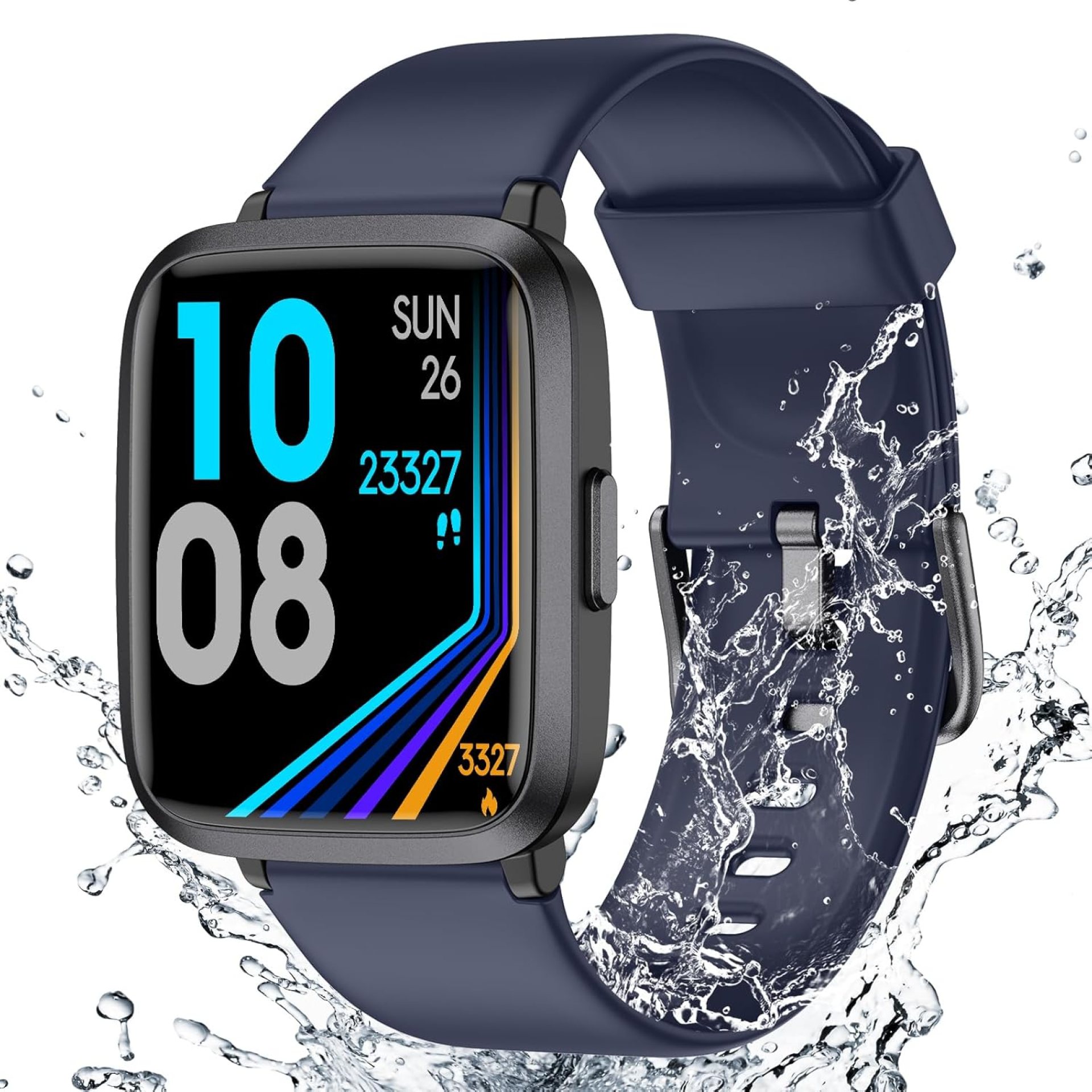 Fitness Tracker Watch with Heart Rate Monitor, Activity Tracker with Pedometer, Sleep Monitor, Calories & Step Counter, 5ATM Waterproof Smart Watch for Women Men Health Fitness Watch for Sports Fitness Tracker Watch with Heart Rate Monitor, Activity Tracker with Pedometer, Sleep Monitor, Calories & Step Counter, 5ATM Waterproof Smart Watch for Women Men Health Fitness Watch for Sports