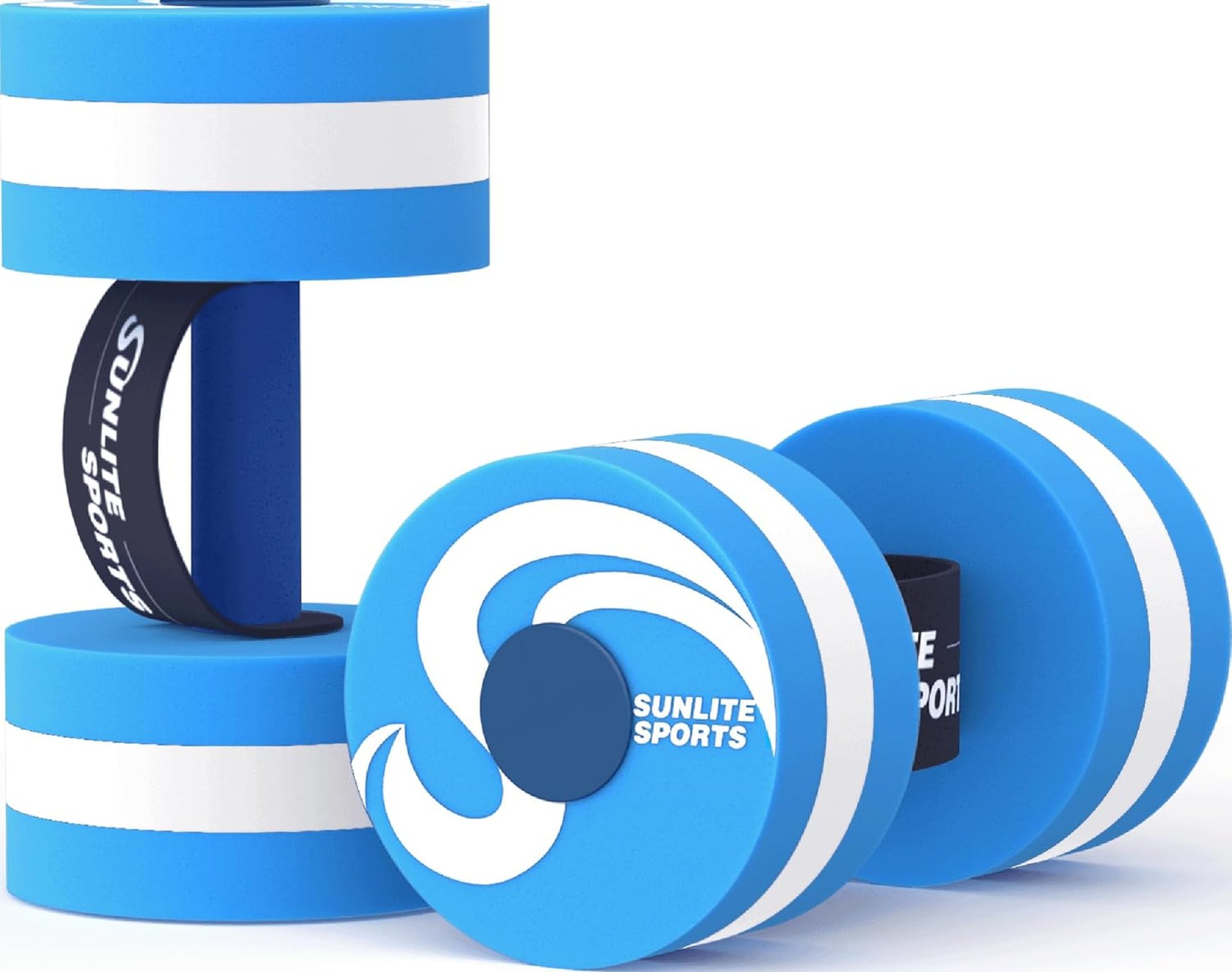 Sunlite Sports Water Weights Pool Exercise Dumbbells, Water Aerobic Equipment, High-Density EVA-Foam Dumbbell with Handle Strip, Aqua Therapy, Pool Fitness, Water Exercise, Set of 2 Sunlite Sports Water Weights Pool Exercise Dumbbells, Water Aerobic Equipment, High-Density EVA-Foam Dumbbell with Handle Strip, Aqua Therapy, Pool Fitness, Water Exercise, Set of 2