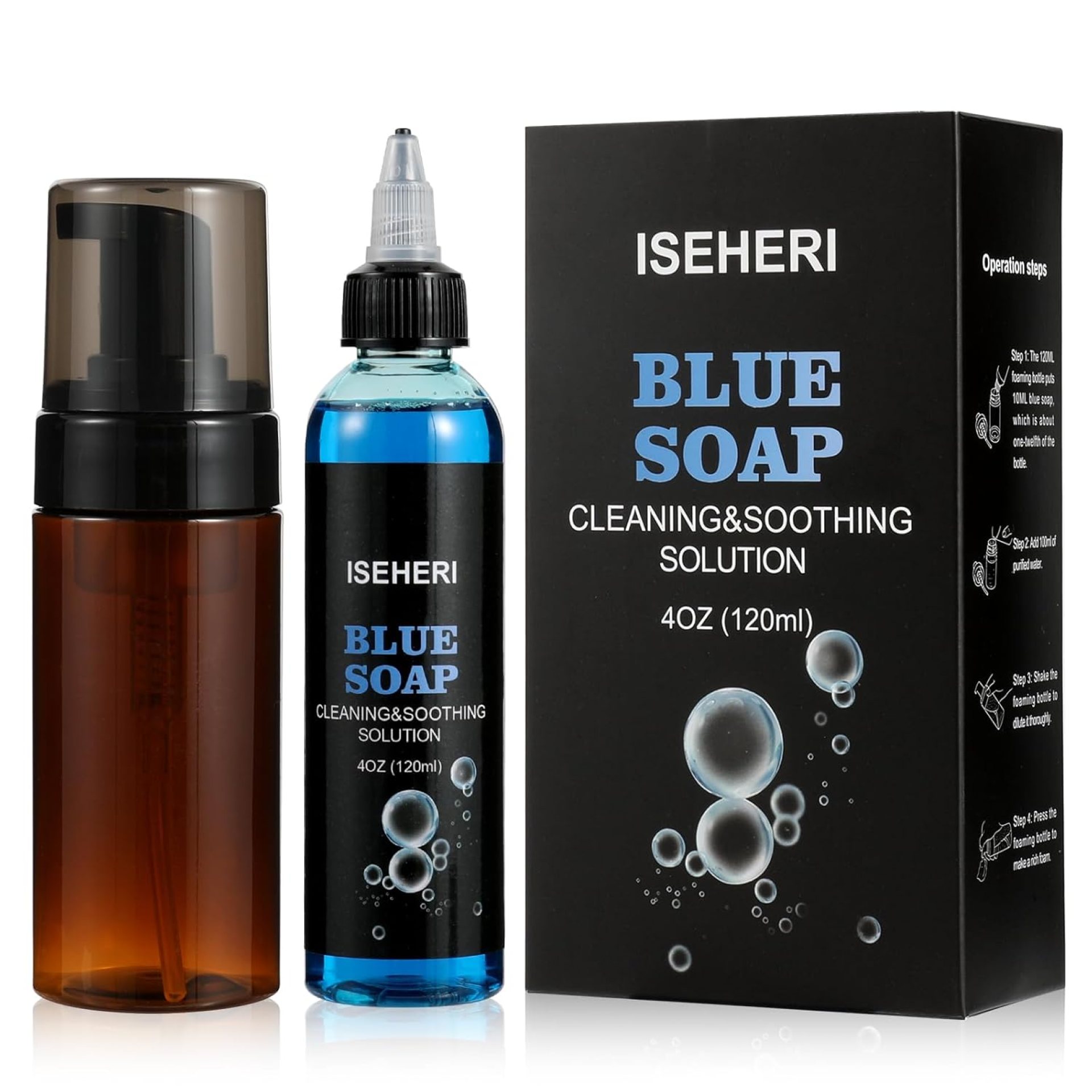 Ultra Concentrated Blue Tattoo Soap 4OZ with Foaming Bottle 120ml, Tattoo Soap Tattoo Supplies for Tattoos Piercings, Clean Skin Equipment Ultra Concentrated Blue Tattoo Soap 4OZ with Foaming Bottle 120ml, Tattoo Soap Tattoo Supplies for Tattoos Piercings, Clean Skin Equipment