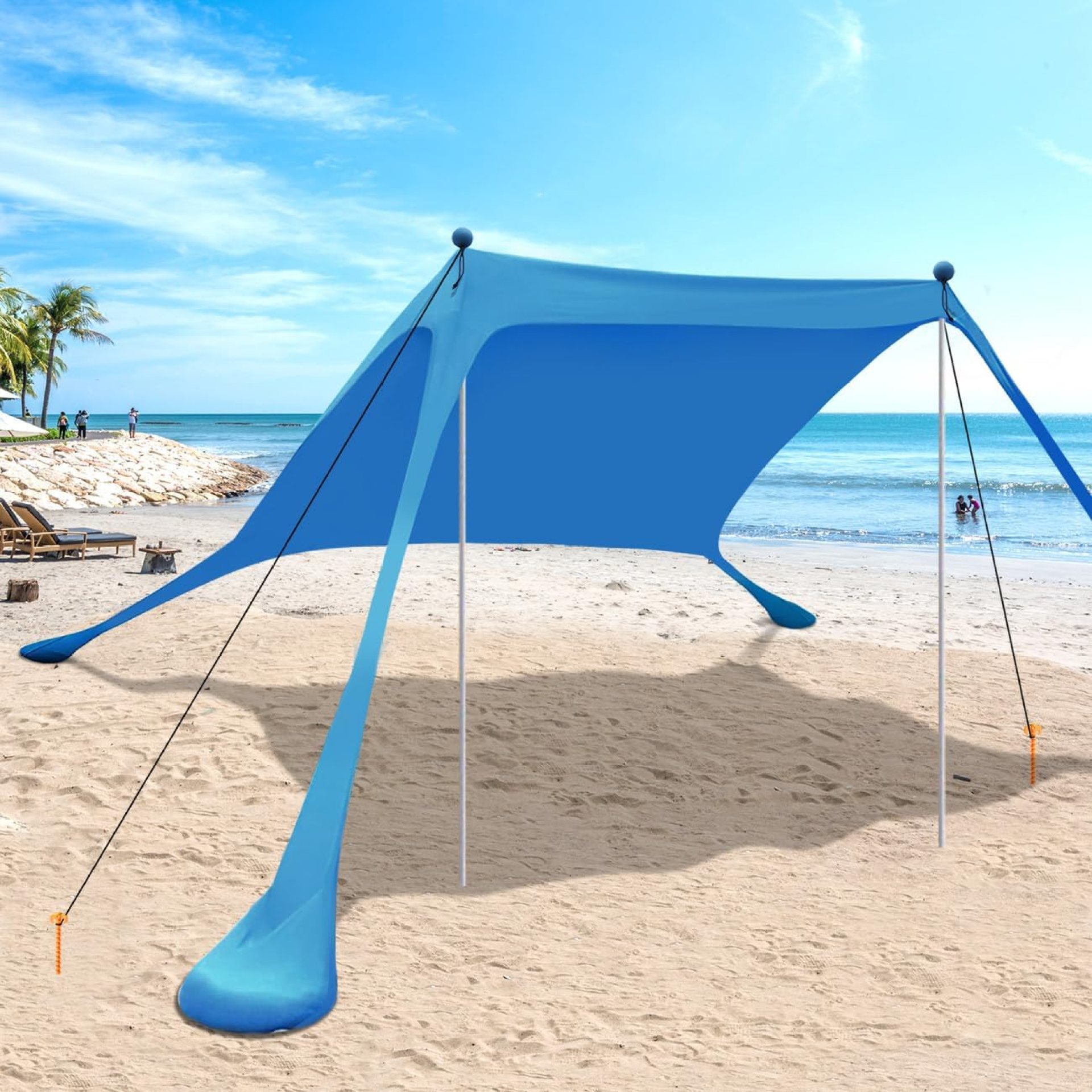 Beach Canopy Beach Tent Sun Shelter 7.5X7.5 FT Beach Shade Canopy UPF50+ Sun Protection Windproof Ropes Carry Bag Easy to Setup for Family Outdoor Camping Beach Canopy Beach Tent Sun Shelter 7.5X7.5 FT Beach Shade Canopy UPF50+ Sun Protection Windproof Ropes Carry Bag Easy to Setup for Family Outdoor Camping