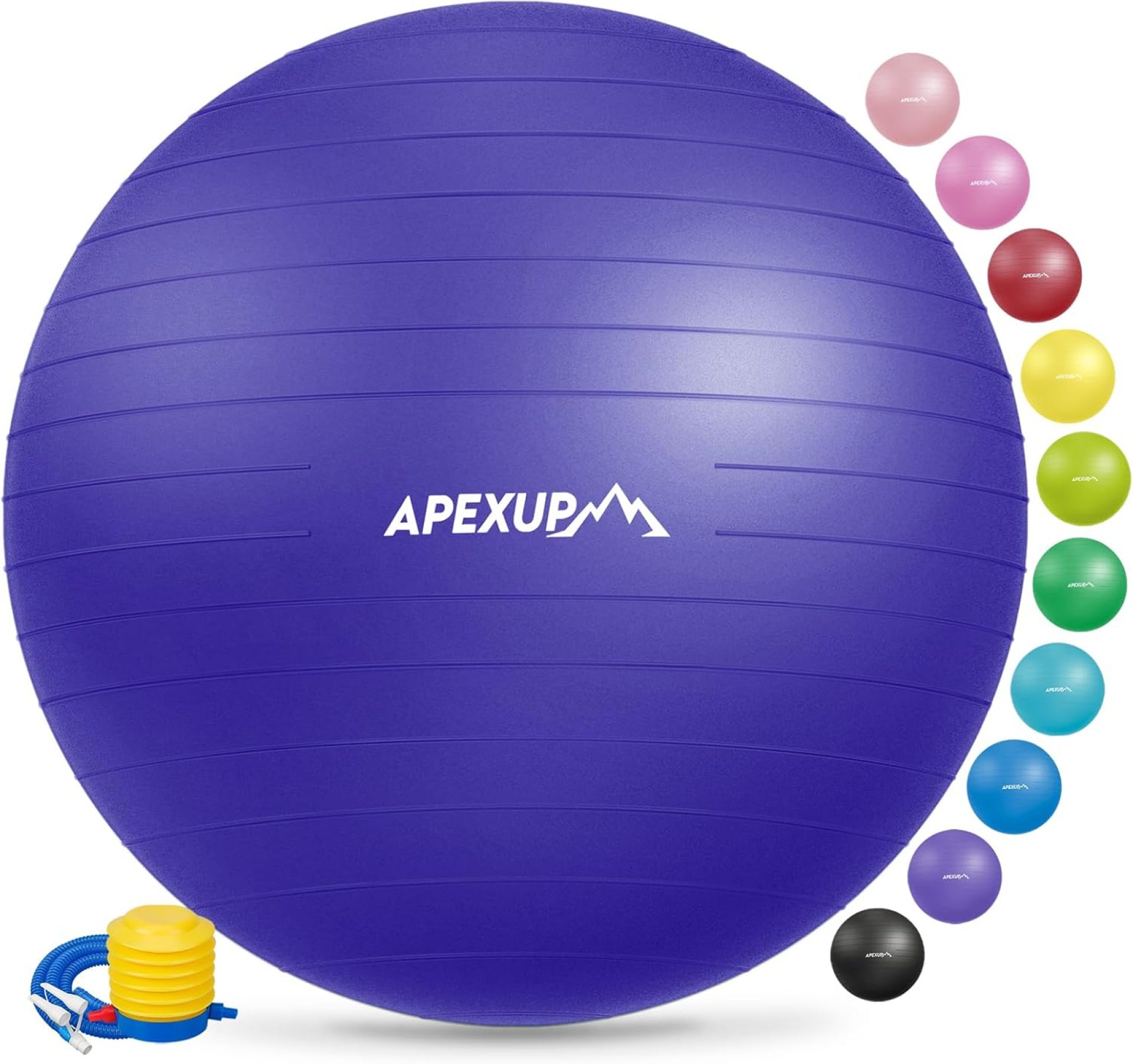 APEXUP Yoga & Pilates Ball – Anti Slip Heavy Duty Gym Ball for Fitness, Balance & Core Workout APEXUP Yoga & Pilates Ball – Anti Slip Heavy Duty Gym Ball for Fitness, Balance & Core Workout