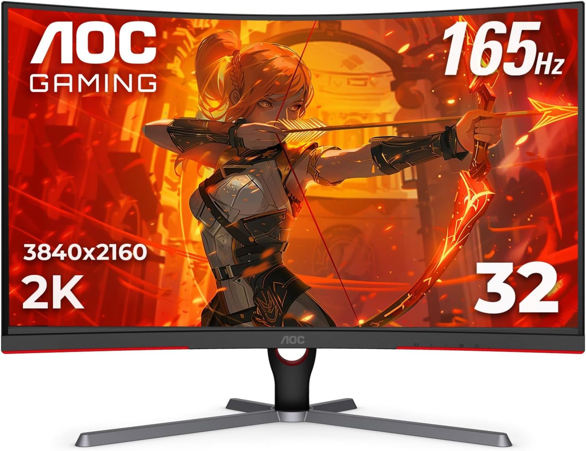 AOC CQ32G3SE 32″ Curved Gaming Monitor 2K QHD 2560×1440, 1000R, 165Hz 1ms, AMD FreeSync Premium, 3-Year Zero Dead Pixel Guarantee,Black AOC CQ32G3SE 32″ Curved Gaming Monitor 2K QHD 2560×1440, 1000R, 165Hz 1ms, AMD FreeSync Premium, 3-Year Zero Dead Pixel Guarantee,Black