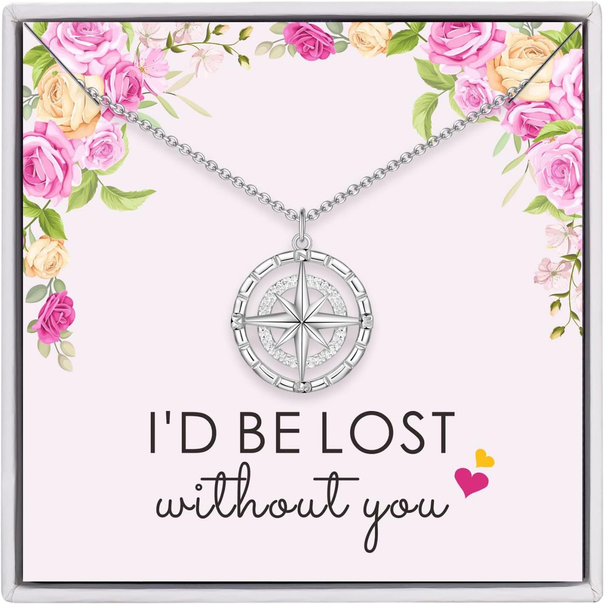 Gifts for Wife, Sterling Silver Necklace Gifts for Wife Compass Necklace I’d Be Lost Without You Gifts for Women Her Wife Christmas Gifts Gifts for Wife, Sterling Silver Necklace Gifts for Wife Compass Necklace I’d Be Lost Without You Gifts for Women Her Wife Christmas Gifts