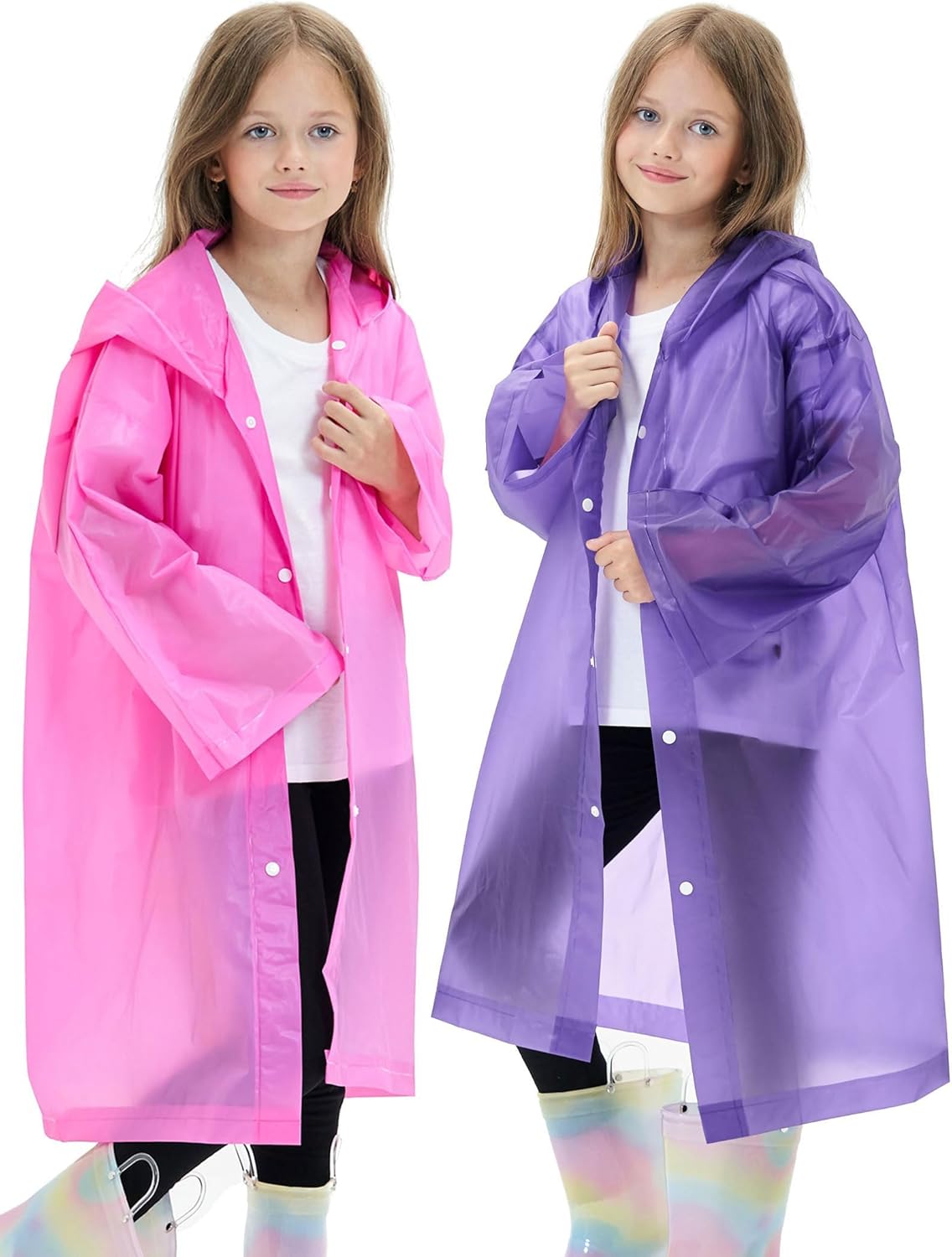 2 Pack Waterproof Raincoats for Kids Reusable,EVA Rain Ponchos Emergency Rain Jacket for Children, Boys and Girls 2 Pack Waterproof Raincoats for Kids Reusable,EVA Rain Ponchos Emergency Rain Jacket for Children, Boys and Girls