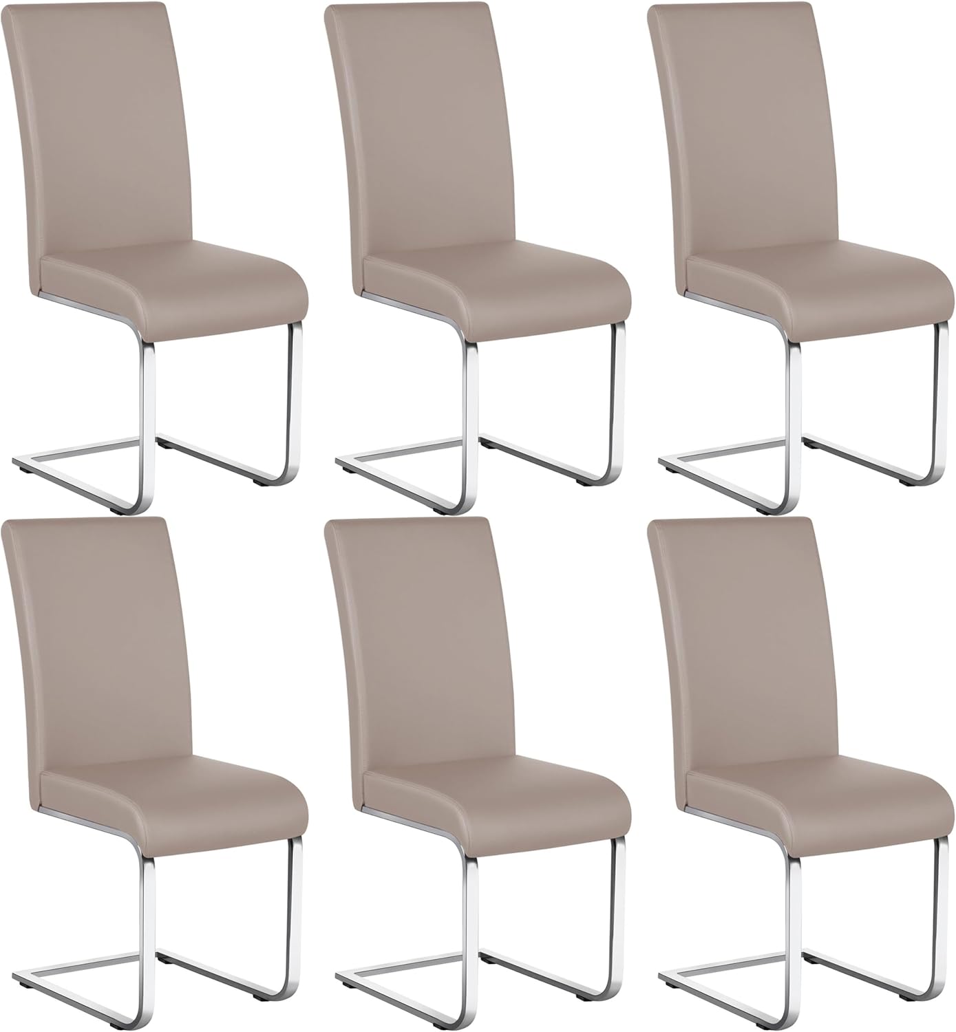 Yaheetech 6PCS Dining Chairs High Back Leather Side Chairs Dining Living Room Chairs Upholstered Armless Chair with Metal Legs Home Kitchen Furniture Modern, Set of 6, Light Brown Yaheetech 6PCS Dining Chairs High Back Leather Side Chairs Dining Living Room Chairs Upholstered Armless Chair with Metal Legs Home Kitchen Furniture Modern, Set of 6, Light Brown