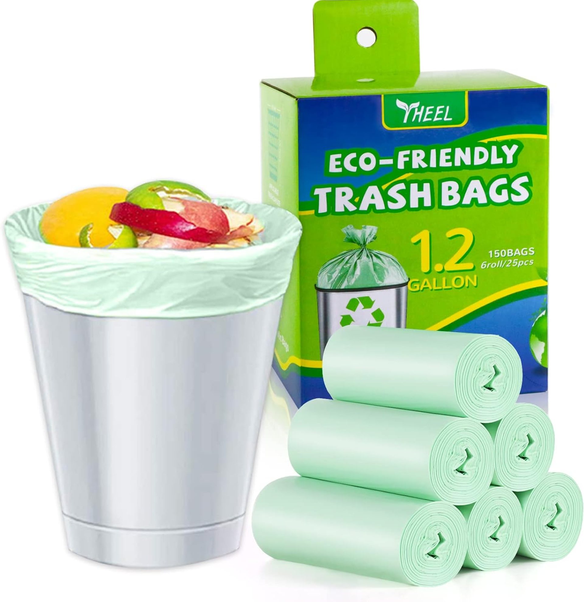 1.2 Gallon Small Trash bags Mini Bathroom Garbage Bags Fit 4.5 Liter Trash-Can-Liners for Bathroom Kitchen Office (150 Counts,Green) 1.2 Gallon Small Trash bags Mini Bathroom Garbage Bags Fit 4.5 Liter Trash-Can-Liners for Bathroom Kitchen Office (150 Counts,Green)