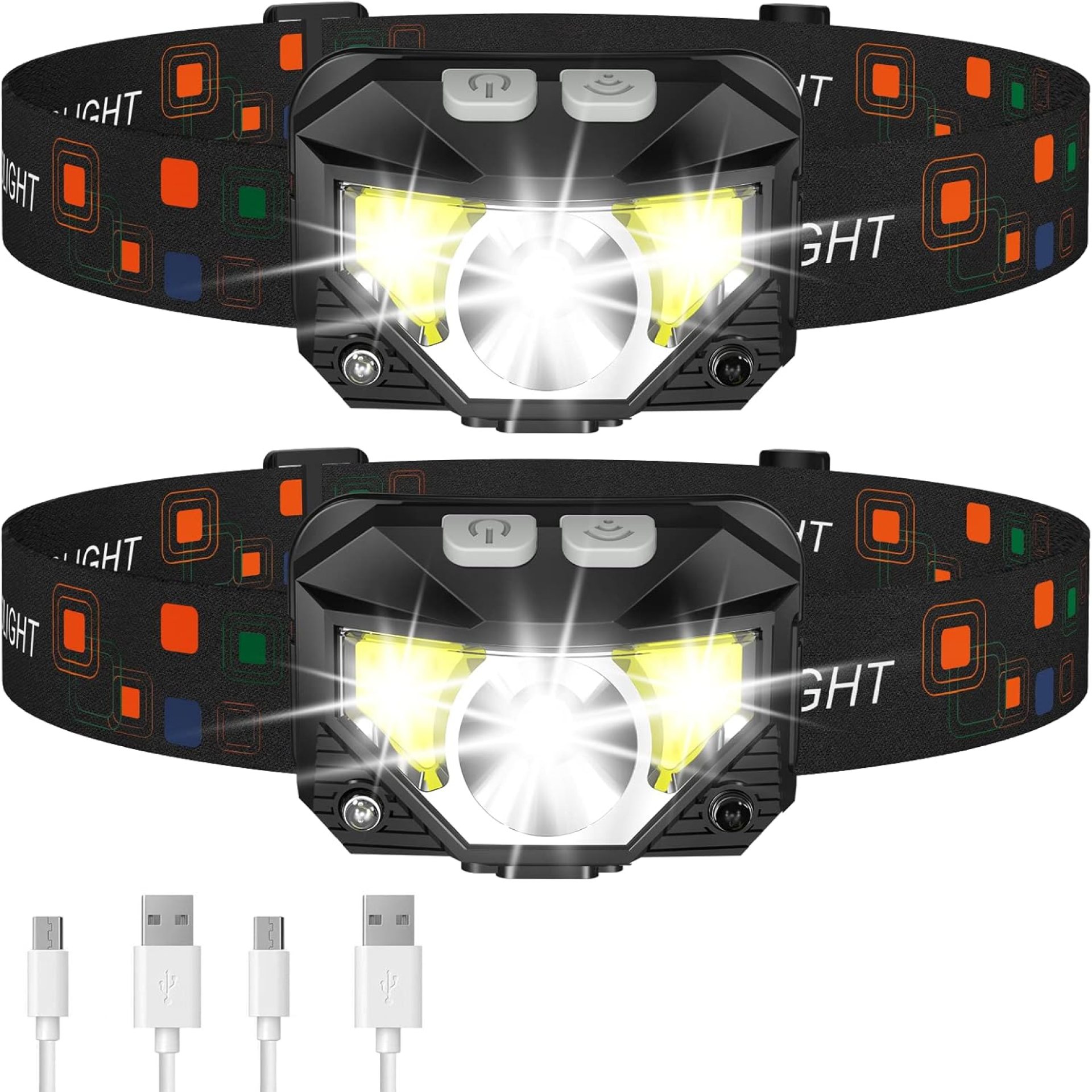 LHKNL Headlamp Flashlight, 1200 Lumen Ultra-Light Bright LED Rechargeable Headlight with White Red Light,2-Pack Waterproof Motion Sensor Head Lamp,8 Modes for Outdoor Camping Running Hiking Fishing LHKNL Headlamp Flashlight, 1200 Lumen Ultra-Light Bright LED Rechargeable Headlight with White Red Light,2-Pack Waterproof Motion Sensor Head Lamp,8 Modes for Outdoor Camping Running Hiking Fishing