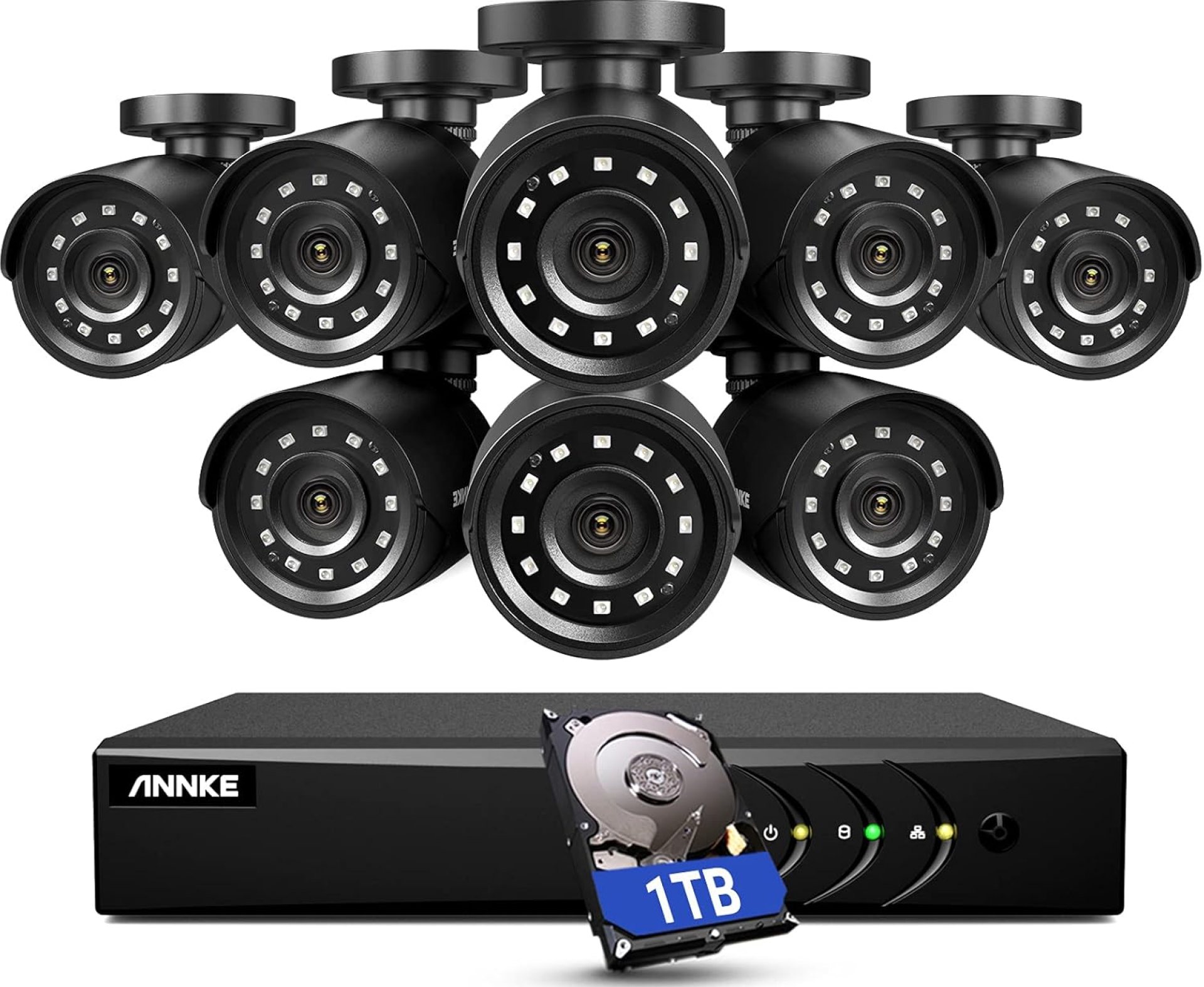 ANNKE 3K Lite Security Camera System Outdoor with AI Human/Vehicle Detection, 8CH H.265+ DVR and 8 x 1920TVL 2MP IP66 Home CCTV Cameras, Smart Playback, Email Alert with Images, 1TB Hard Drive – E200 ANNKE 3K Lite Security Camera System Outdoor with AI Human/Vehicle Detection, 8CH H.265+ DVR and 8 x 1920TVL 2MP IP66 Home CCTV Cameras, Smart Playback, Email Alert with Images, 1TB Hard Drive – E200