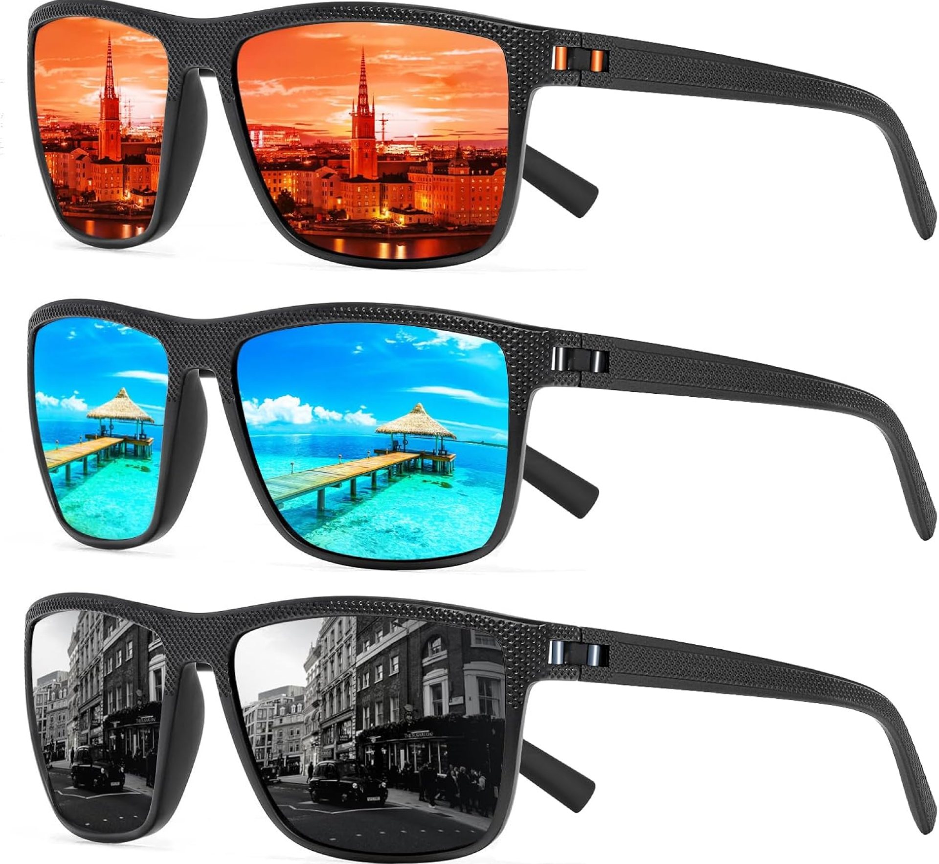 Square Polarized Sunglasses for Men and Women Lightweight Frame Sun Glasses with UV Protection Square Polarized Sunglasses for Men and Women Lightweight Frame Sun Glasses with UV Protection