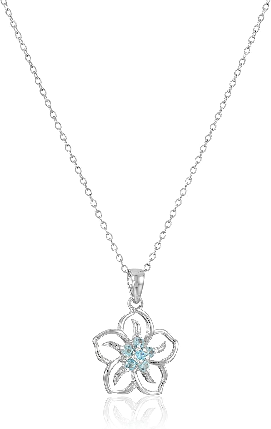 Amazon Essentials Genuine or Created Gemstone Birthstone Flower Pendant Necklace with Chain in Sterling Silver, 18″ (previously Amazon Collection) Amazon Essentials Genuine or Created Gemstone Birthstone Flower Pendant Necklace with Chain in Sterling Silver, 18″ (previously Amazon Collection)