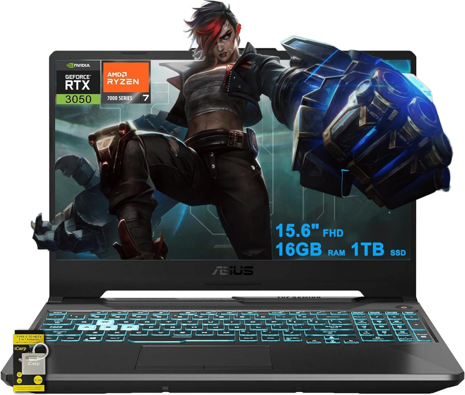 ASUS TUF Gaming A15 Laptop 15.6″ FHD Anti-Glare 144Hz AMD Octa-core Ryzen 7 7435HS (Beats i7-12700H) 16GB RAM 1TB SSD GeForce RTX 3050 Backlit USB-C Fast Charge Win11 w/ICP Accessory ASUS TUF Gaming A15 Laptop 15.6″ FHD Anti-Glare 144Hz AMD Octa-core Ryzen 7 7435HS (Beats i7-12700H) 16GB RAM 1TB SSD GeForce RTX 3050 Backlit USB-C Fast Charge Win11 w/ICP Accessory