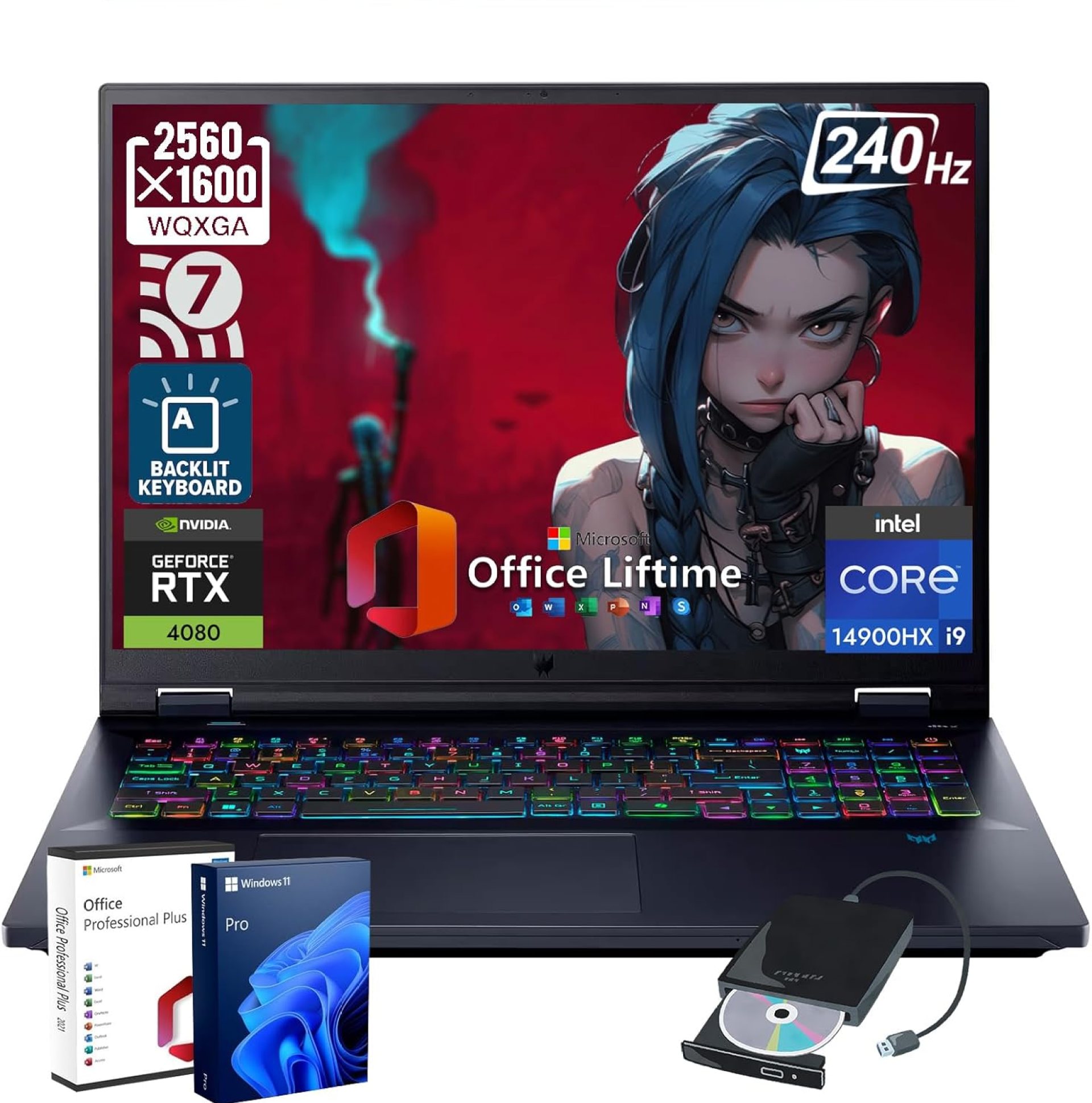 acer Predator Helios-Neo-18 Gaming Laptop – with CD/DVD Drive | Intel i9-14900HX | RTX 4080 | 18″ WQXGA 240Hz G-SYNC Display | Wi-Fi 7 Backlit KB | Win 11 Pro | w/mewhaul Bundle (32GB, 1TB SSD) acer Predator Helios-Neo-18 Gaming Laptop – with CD/DVD Drive | Intel i9-14900HX | RTX 4080 | 18″ WQXGA 240Hz G-SYNC Display | Wi-Fi 7 Backlit KB | Win 11 Pro | w/mewhaul Bundle (32GB, 1TB SSD)
