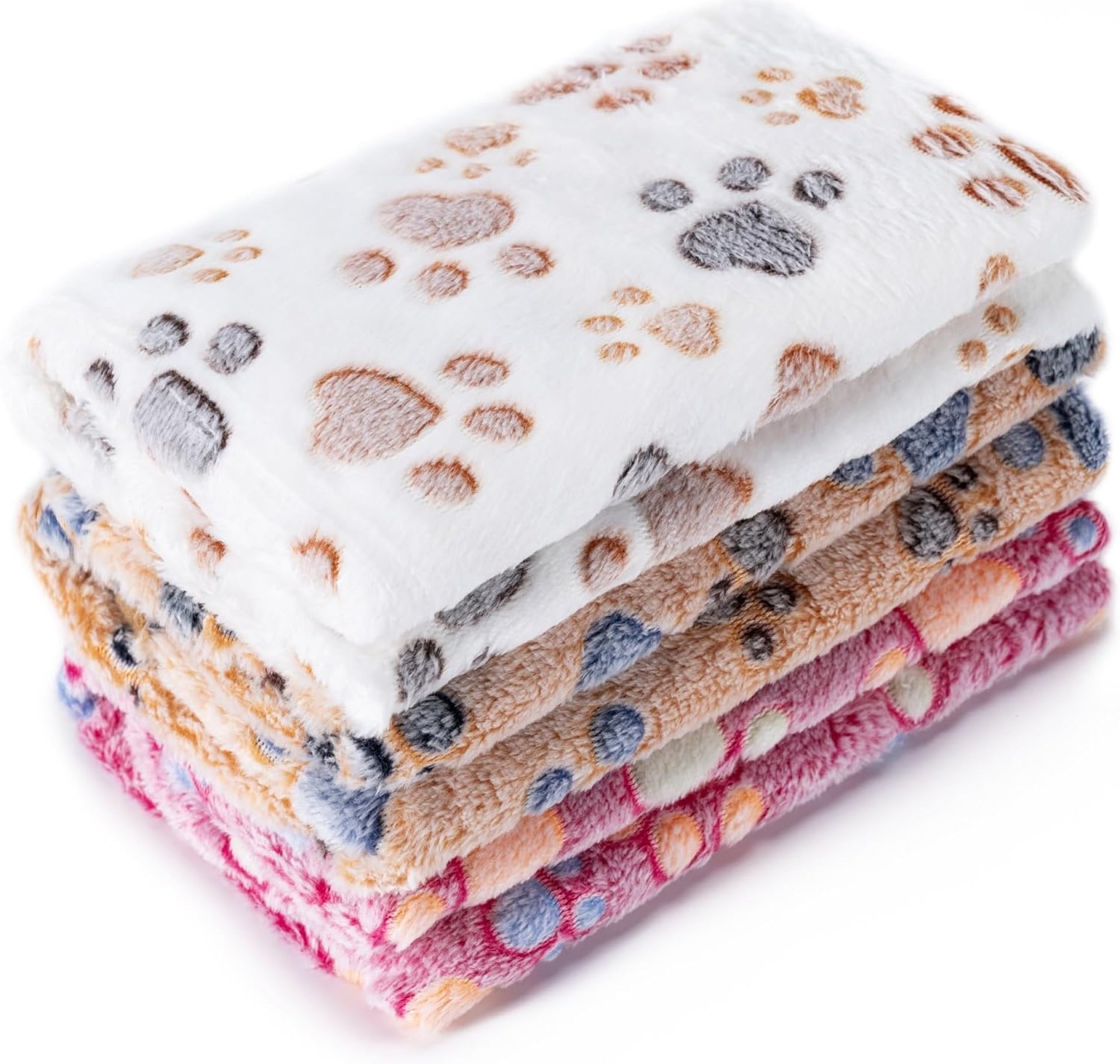 1 Pack 3 Blankets Super Soft Fluffy Premium Fleece Pet Blanket Flannel Paw Printed Throw for Dog Puppy Cat (Small 23×16”, Brown, Pink, White) 1 Pack 3 Blankets Super Soft Fluffy Premium Fleece Pet Blanket Flannel Paw Printed Throw for Dog Puppy Cat (Small 23×16”, Brown, Pink, White)