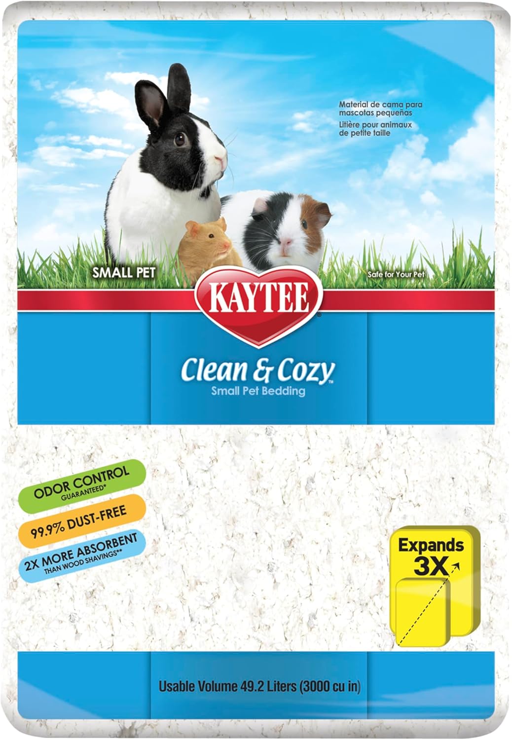 Kaytee Clean & Cozy White Paper Bedding, Made for Small Animals, 49.2 Liters Kaytee Clean & Cozy White Paper Bedding, Made for Small Animals, 49.2 Liters