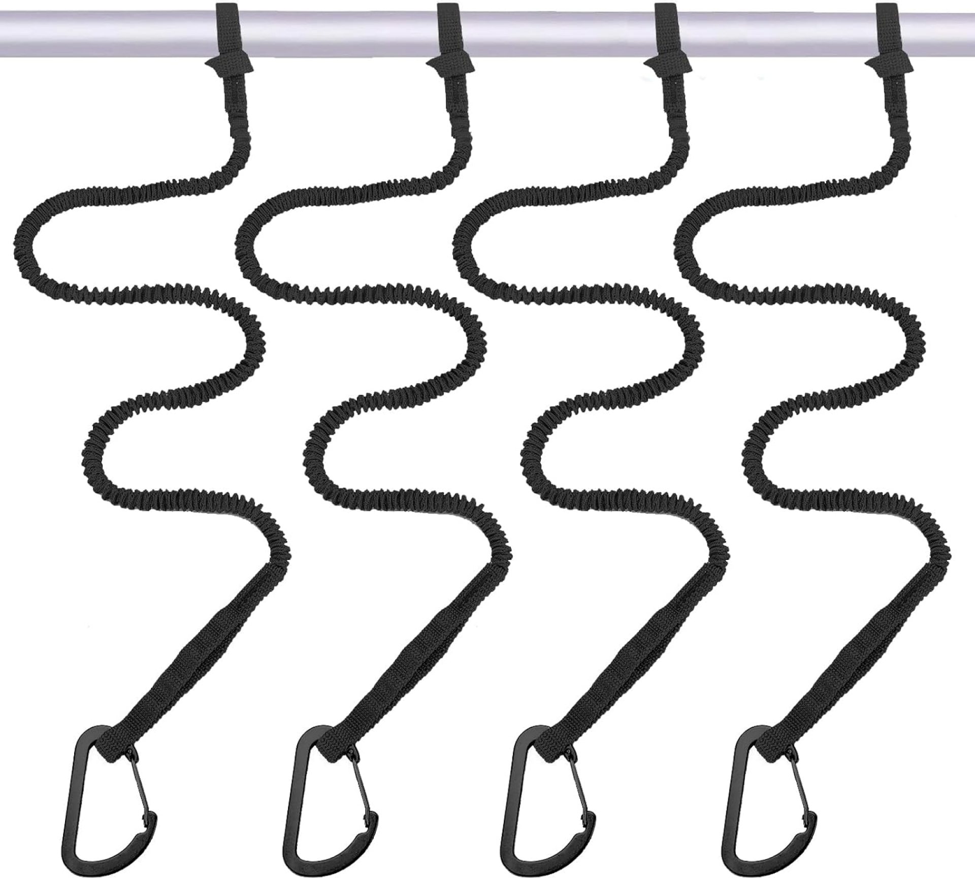 MOOCY Kayak Paddle Leash, 3-7 ft Stretchable Strap Lanyard for SUP, Canoeing, Fishing Accessories – Secure Bungee Rod Holder Tether MOOCY Kayak Paddle Leash, 3-7 ft Stretchable Strap Lanyard for SUP, Canoeing, Fishing Accessories – Secure Bungee Rod Holder Tether