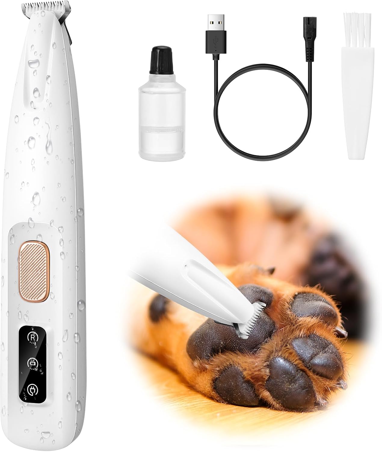 Palksky Dog Paw Trimmer, Upgraded 18mm-Blade Electric Dog Clippers for Groomming with Led Display, Waterproof Pet Micro Precision Trimmer, Rechargeable Hair Shaver for Paws, Ears, Face, Rump and Eyes Palksky Dog Paw Trimmer, Upgraded 18mm-Blade Electric Dog Clippers for Groomming with Led Display, Waterproof Pet Micro Precision Trimmer, Rechargeable Hair Shaver for Paws, Ears, Face, Rump and Eyes