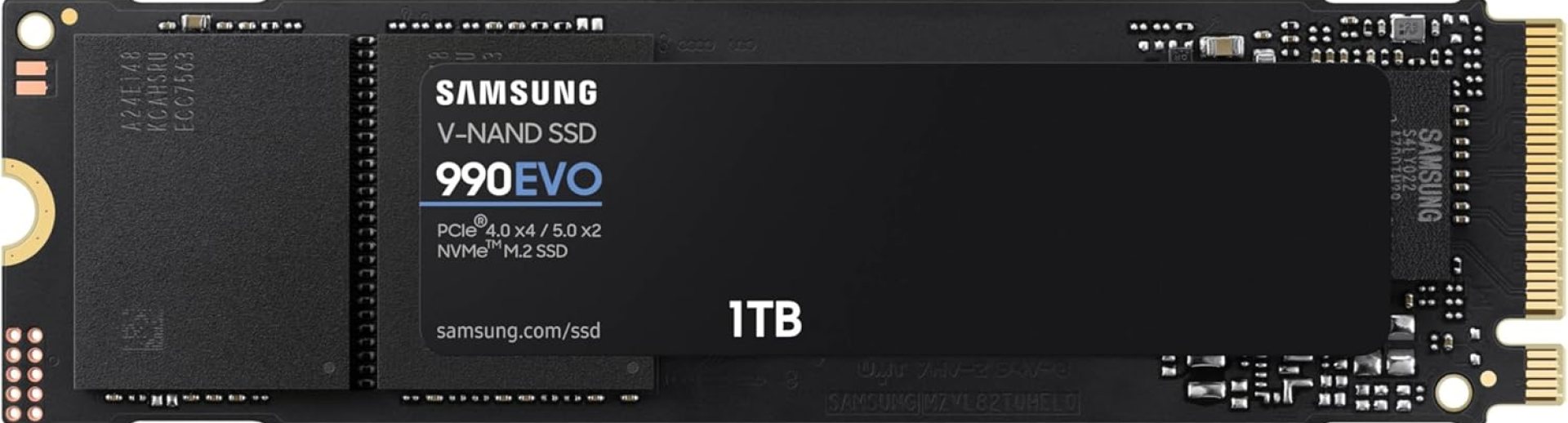 SAMSUNG 990 EVO SSD 1TB, PCIe Gen 4×4, Gen 5×2 M.2 2280 NVMe Internal Solid State Drive, Speeds Up to 5,000MB/s, Upgrade Storage for PC Computer, Laptop, MZ-V9E1T0B/AM, Black SAMSUNG 990 EVO SSD 1TB, PCIe Gen 4×4, Gen 5×2 M.2 2280 NVMe Internal Solid State Drive, Speeds Up to 5,000MB/s, Upgrade Storage for PC Computer, Laptop, MZ-V9E1T0B/AM, Black