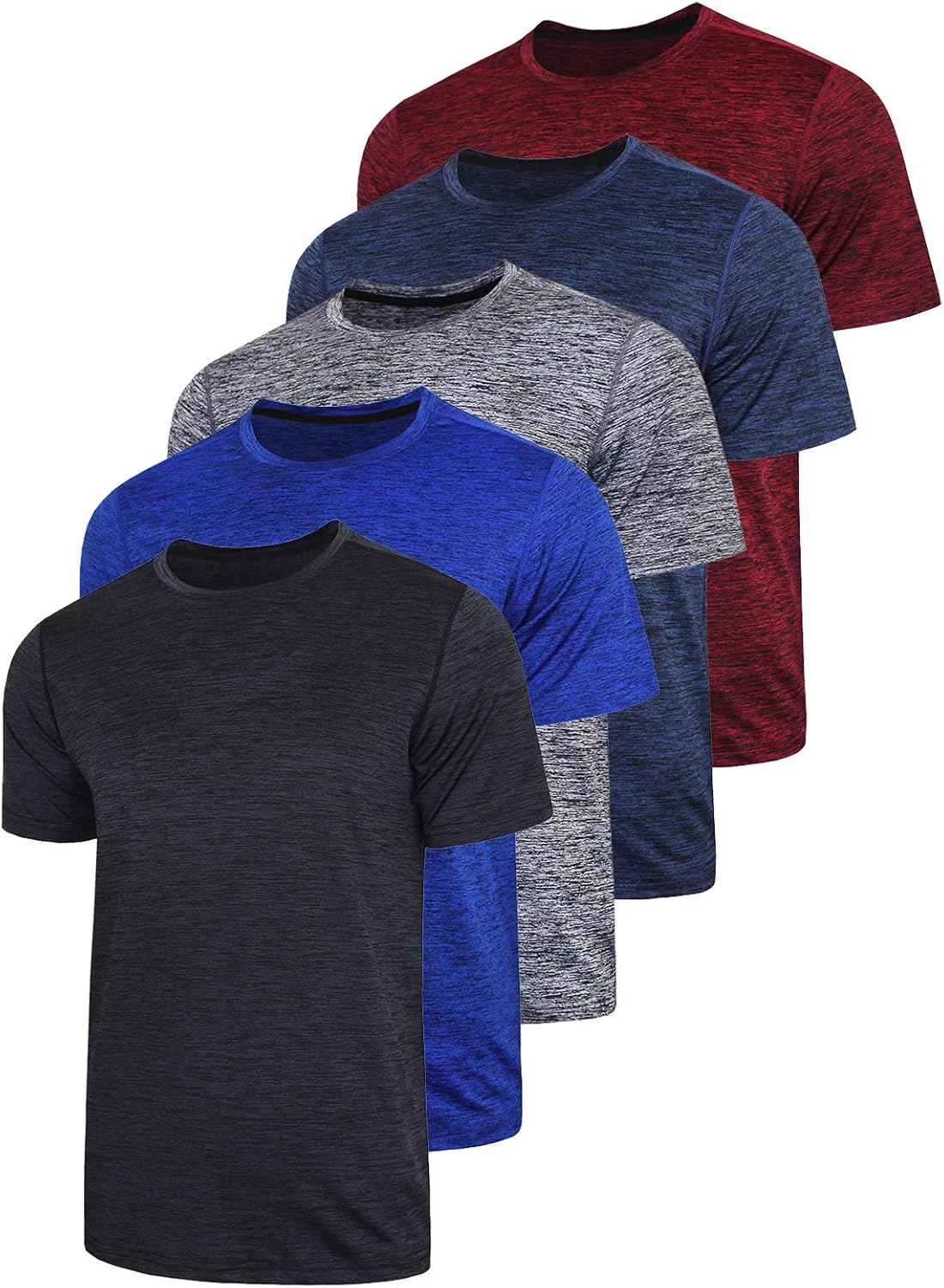 5 Pack Men’s Active Quick Dry Crew Neck T Shirts | Athletic Running Gym Workout Short Sleeve Tee Tops Bulk 5 Pack Men’s Active Quick Dry Crew Neck T Shirts | Athletic Running Gym Workout Short Sleeve Tee Tops Bulk