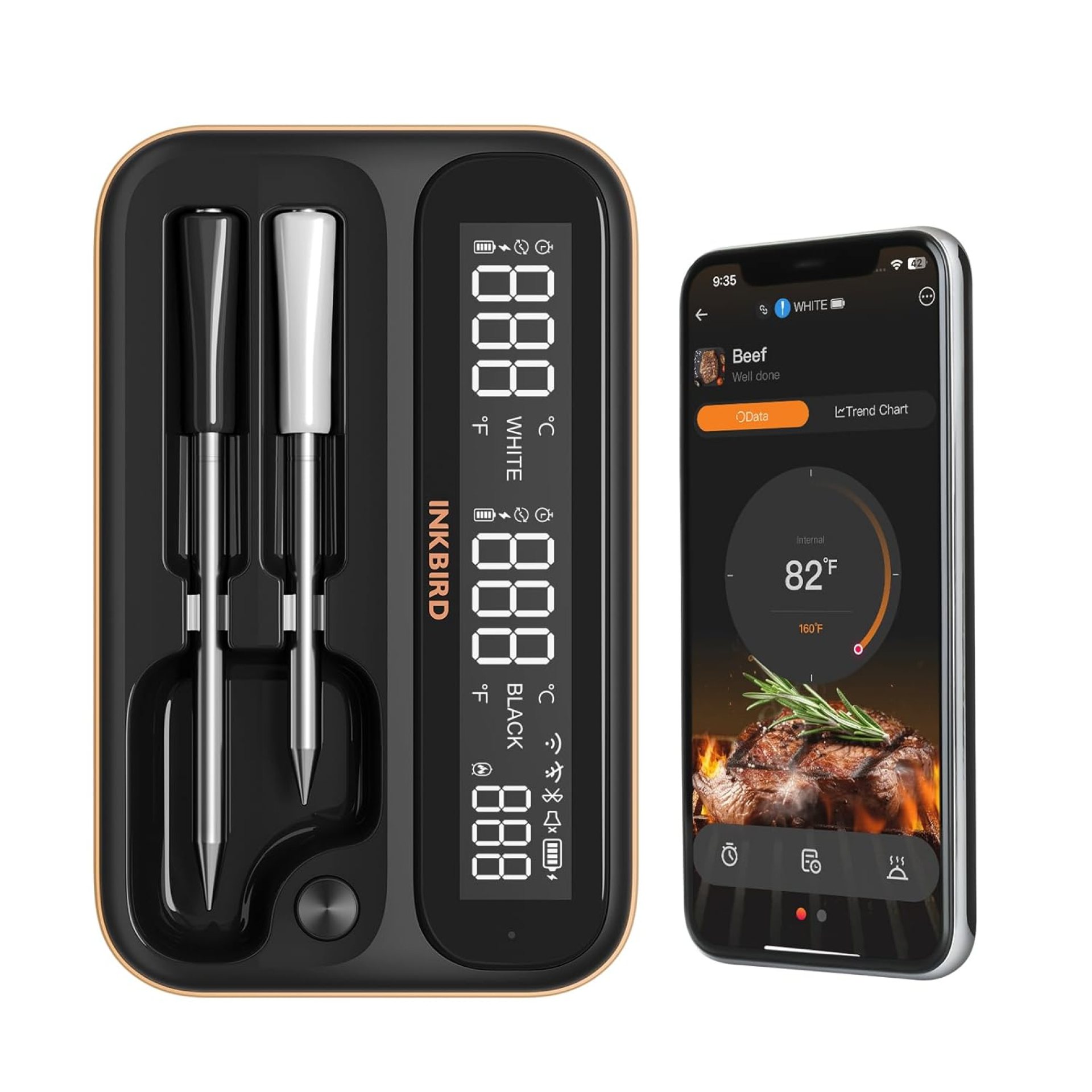 5GHz & 2.4GHz WiFi Wireless Meat Thermometer, Inkbird WiFi & Bluetooth Thermometer with 2 Size-Coded Probes and Unlimited Range,Bluetooth 5.4 Meat Thermometer with 360° Readable LCD-Enhanced Booster 5GHz & 2.4GHz WiFi Wireless Meat Thermometer, Inkbird WiFi & Bluetooth Thermometer with 2 Size-Coded Probes and Unlimited Range,Bluetooth 5.4 Meat Thermometer with 360° Readable LCD-Enhanced Booster