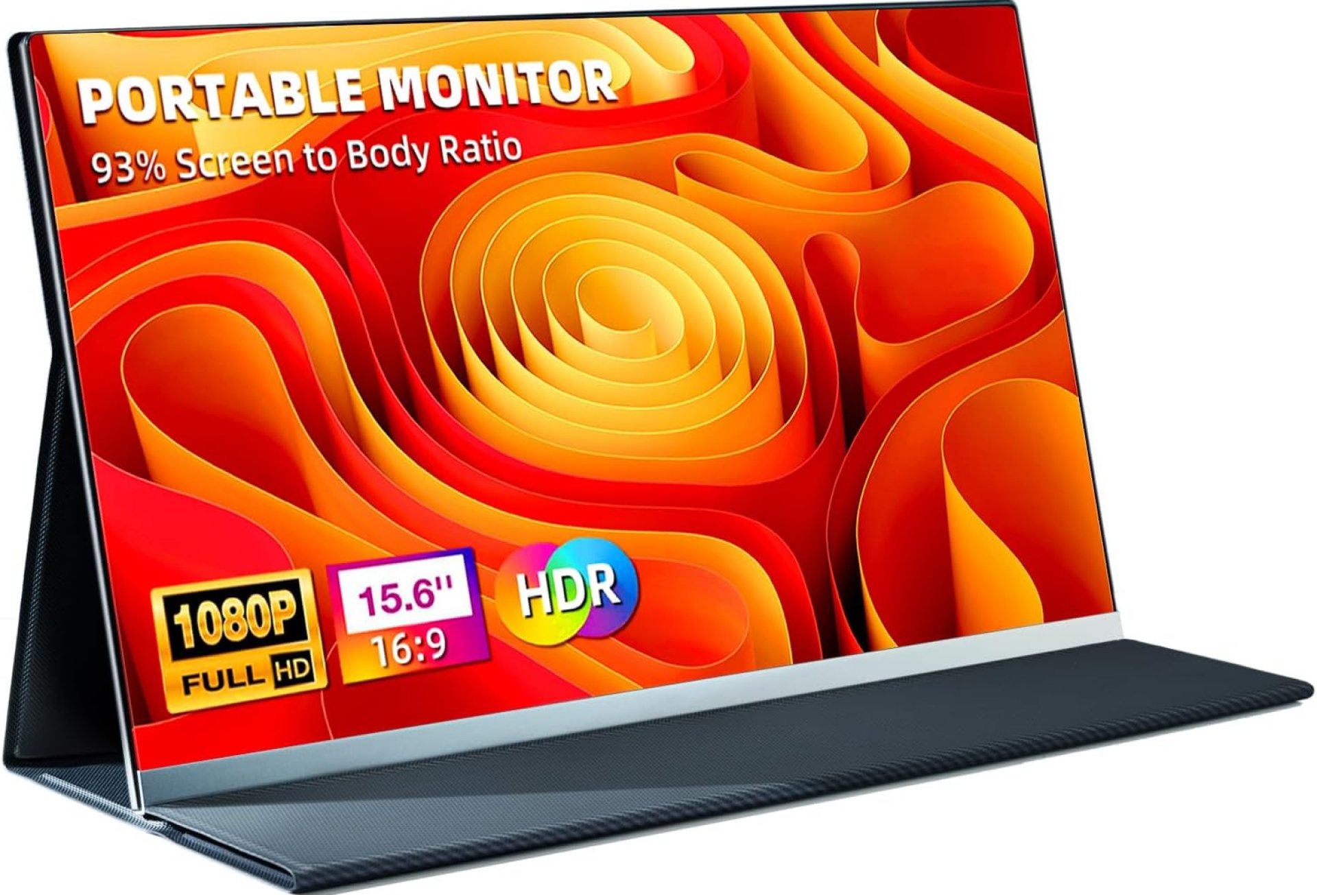 15.6″ Portable Monitor for Laptop – Ultra-Thin 1080P FHD 93% Screen Ratio 120% sRGB Wide Color HDR USB-C HDMI Display Gaming Monitor with Smart Cover & Stand for PC MAC Phone PS4/5 Xbox Switch 15.6″ Portable Monitor for Laptop – Ultra-Thin 1080P FHD 93% Screen Ratio 120% sRGB Wide Color HDR USB-C HDMI Display Gaming Monitor with Smart Cover & Stand for PC MAC Phone PS4/5 Xbox Switch