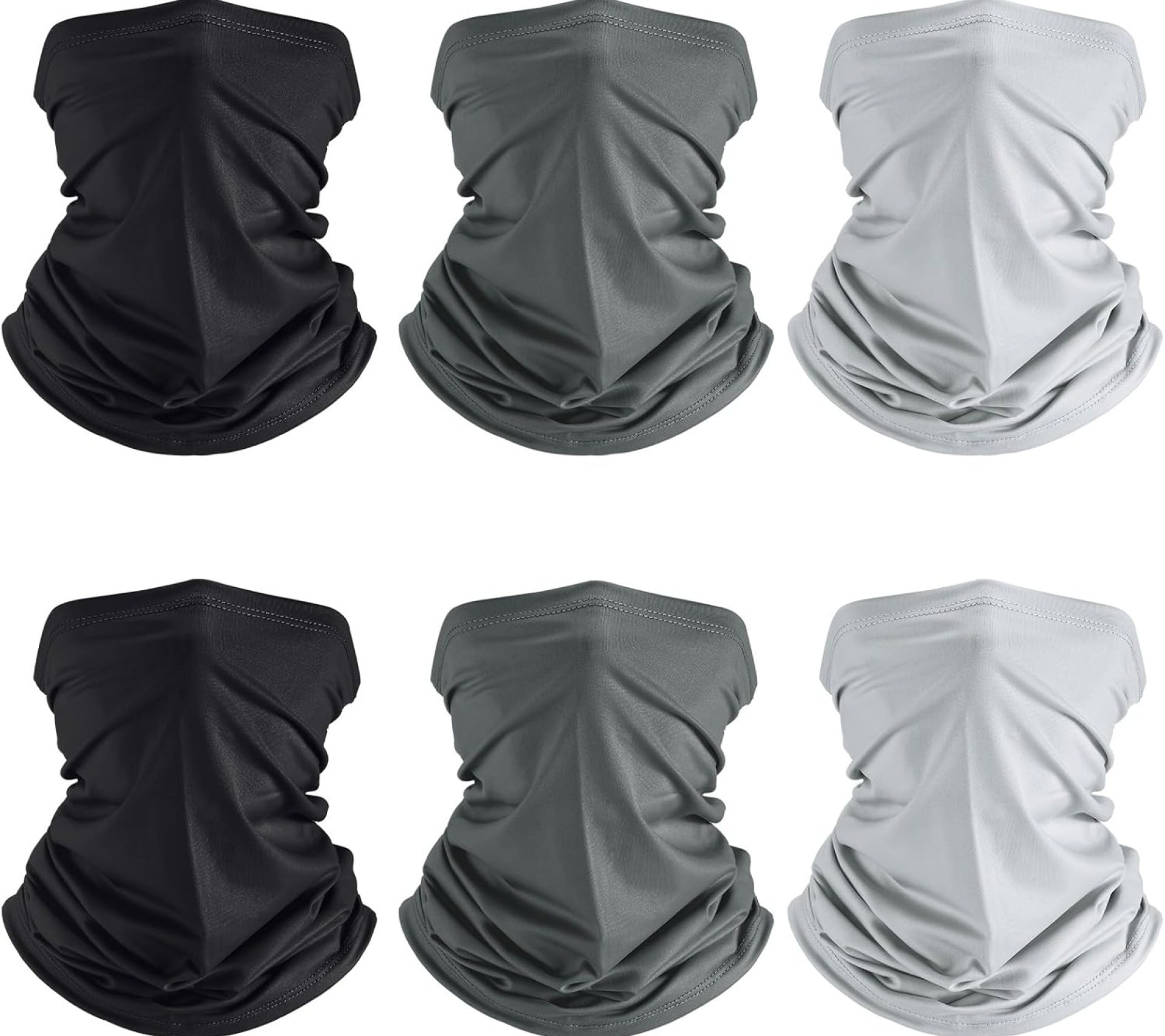 Geyoga 6 Pieces Summer UV Protection Cooling Neck Gaiter Face Clothing Neck Gaiter Mask Scarf Sunscreen Breathable Bandana Geyoga 6 Pieces Summer UV Protection Cooling Neck Gaiter Face Clothing Neck Gaiter Mask Scarf Sunscreen Breathable Bandana
