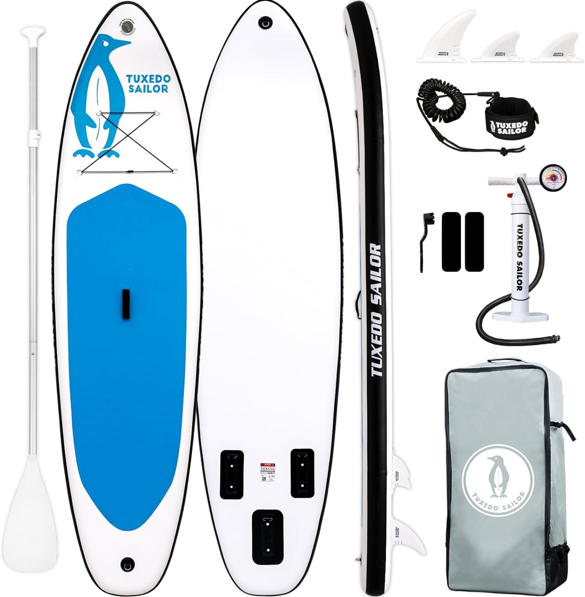 Tuxedo Sailor 10’6″×33″×6″ Inflatable Stand Up Paddle Board with Premium SUP Accessories,Paddle Boards for Adults & Youth of All Skill Levels Tuxedo Sailor 10’6″×33″×6″ Inflatable Stand Up Paddle Board with Premium SUP Accessories,Paddle Boards for Adults & Youth of All Skill Levels