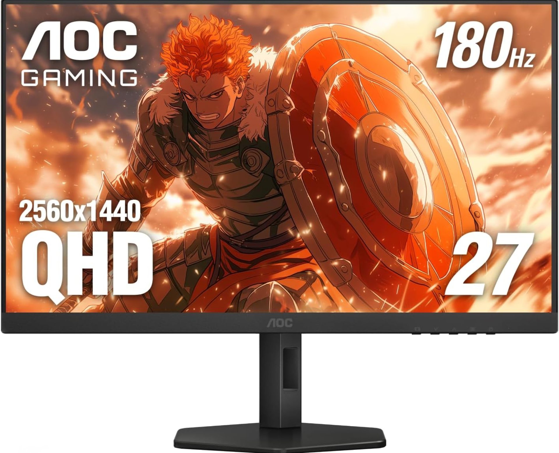 AOC Q27G4XN 27″ Gaming Monitor, 2K QHD 2560×1440, 180Hz 1ms, Adaptive-Sync, Height Adjustable, 2X HDMI 2.0, 1x Display Port, Xbox/PS5/Switch Ready, 3-Year Zero-Bright-dot AOC Q27G4XN 27″ Gaming Monitor, 2K QHD 2560×1440, 180Hz 1ms, Adaptive-Sync, Height Adjustable, 2X HDMI 2.0, 1x Display Port, Xbox/PS5/Switch Ready, 3-Year Zero-Bright-dot