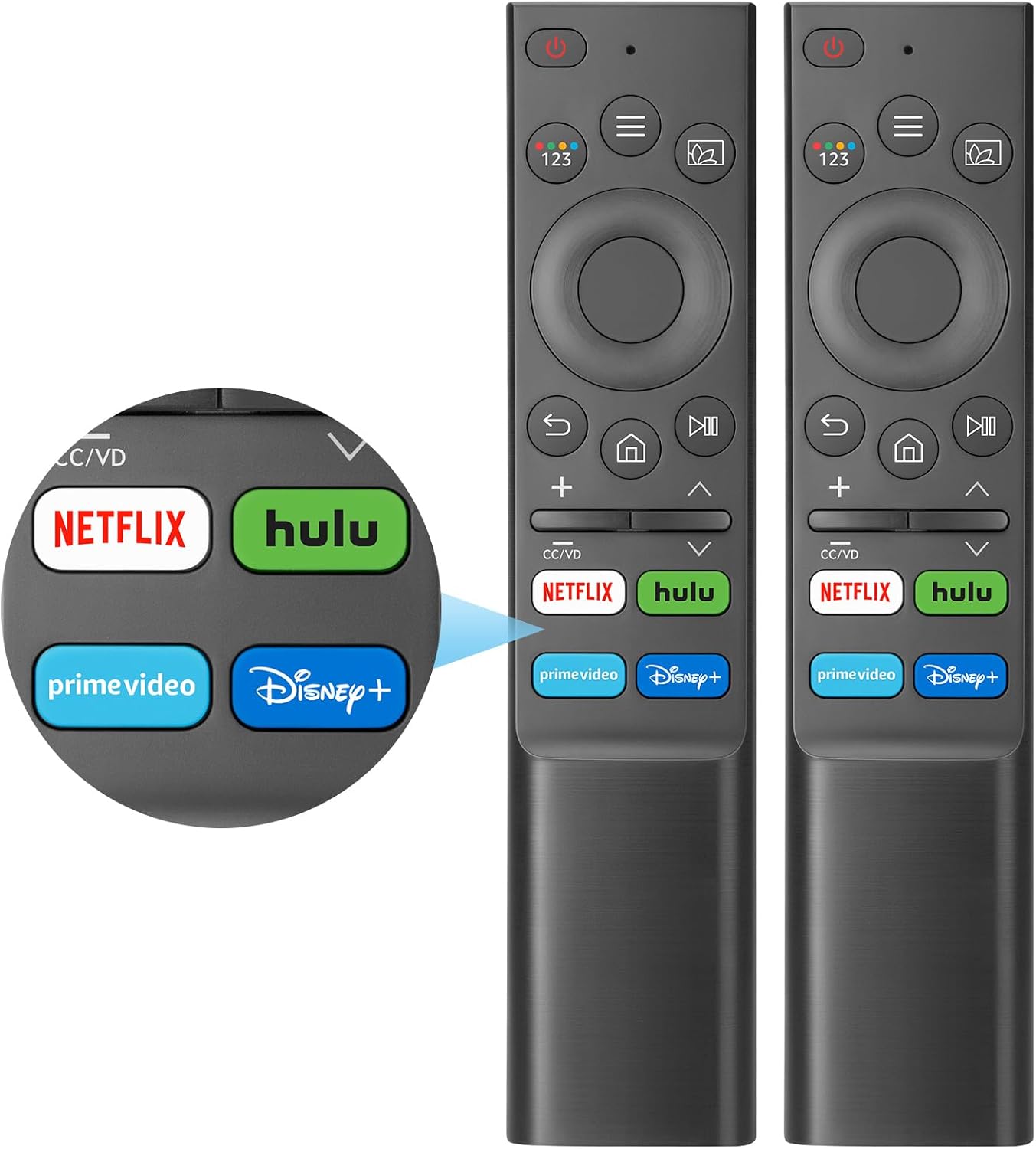 (Pack of 2) Universal Replacement for Samsung-Smart-TV Remote Control – Compatible with Samsung-Frame TV Crystal QLED OLED UHD Curved Neo 4/8K Smart TVs (Pack of 2) Universal Replacement for Samsung-Smart-TV Remote Control – Compatible with Samsung-Frame TV Crystal QLED OLED UHD Curved Neo 4/8K Smart TVs