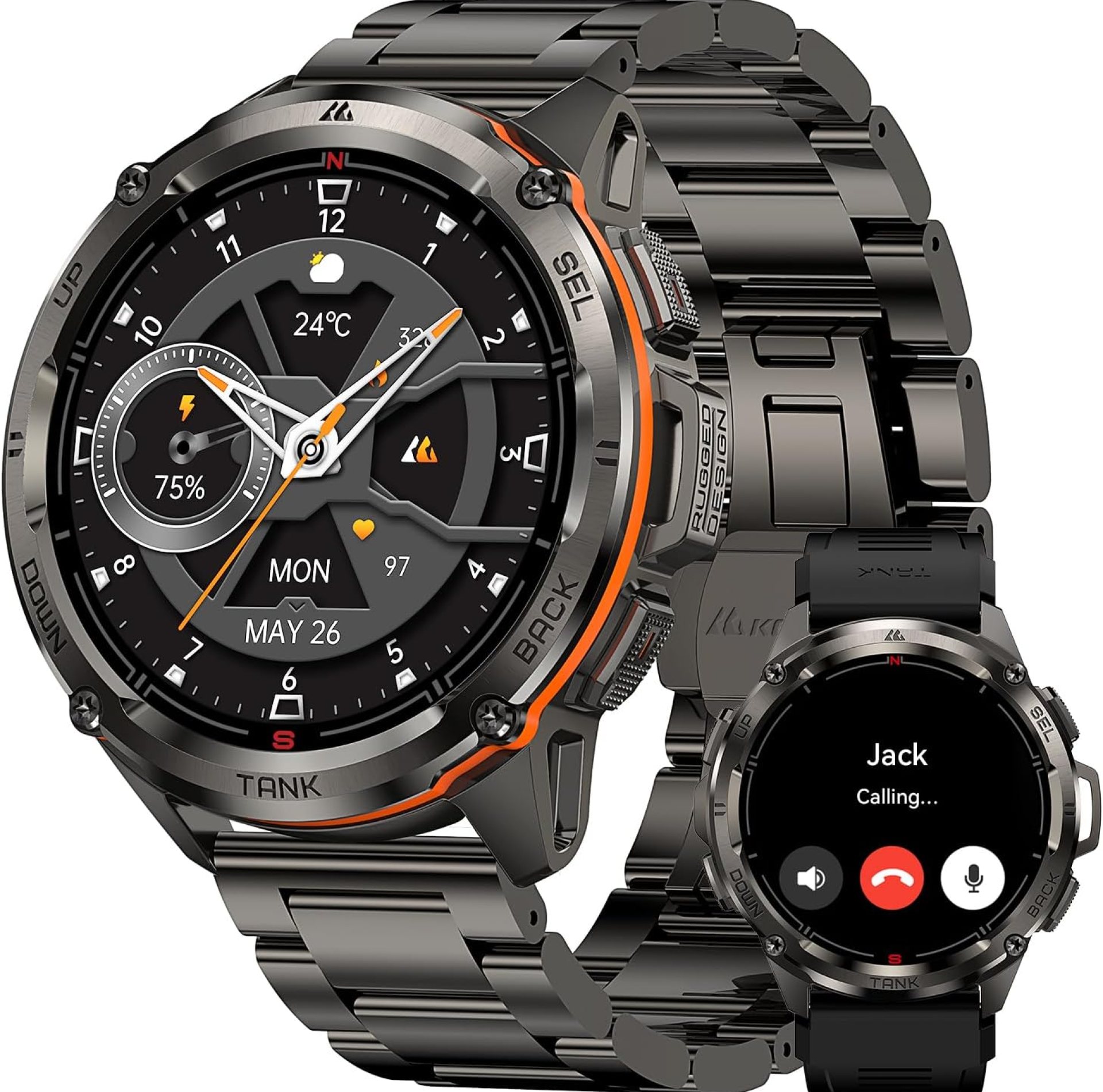 AMAZTIM GPS Smart Watch for Men, 6 Satellite Positioning, Compass, Stainless Steel Body, 50M Waterproof, 470mAh Extra-Large Battery, Answer/Make Call, 1.43″ AMOLED Screen, Compatible for Android iOS AMAZTIM GPS Smart Watch for Men, 6 Satellite Positioning, Compass, Stainless Steel Body, 50M Waterproof, 470mAh Extra-Large Battery, Answer/Make Call, 1.43″ AMOLED Screen, Compatible for Android iOS