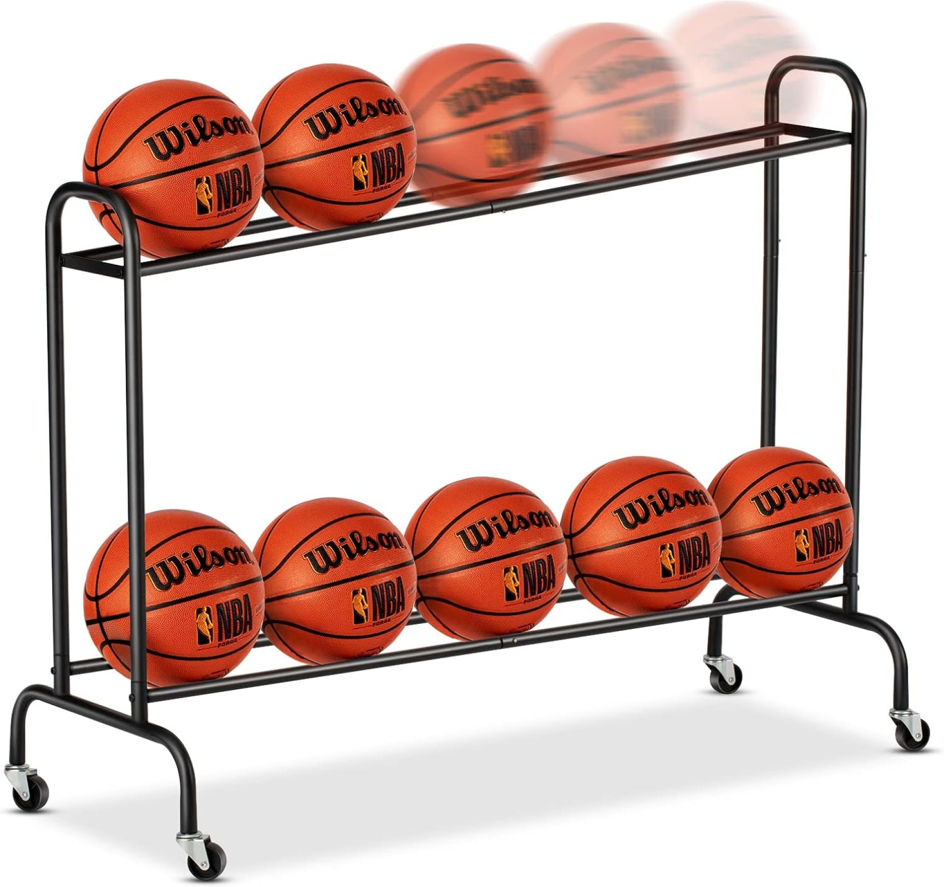 Tilt Basketball Rack Ball Storage Holder – Tilt Basketball Shooting Training Rack, Garage Sports Equipment Organizer, Outdoor and Indoor Rolling Balls Cart with Wheels Tilt Basketball Rack Ball Storage Holder – Tilt Basketball Shooting Training Rack, Garage Sports Equipment Organizer, Outdoor and Indoor Rolling Balls Cart with Wheels