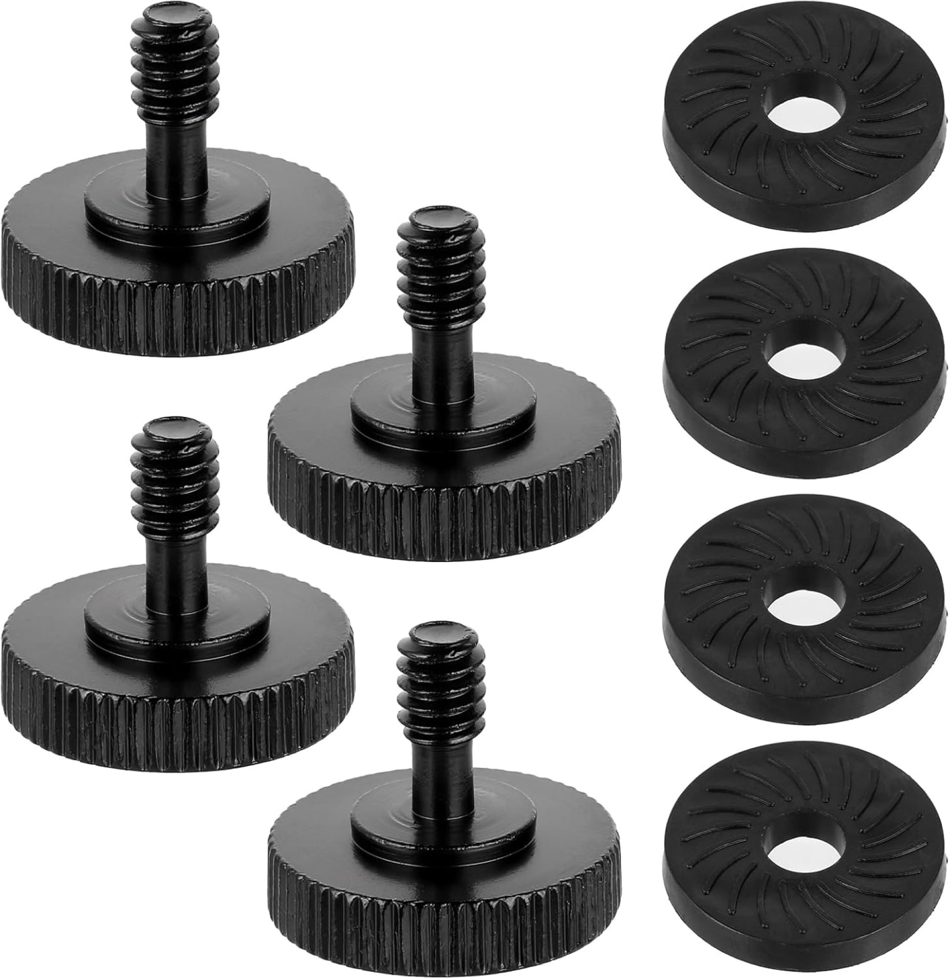 4 Packs Thumb Screw Camera Quick Release Adapter with Rubber Pads, 1/4 Male to 1/4 Female Tripod Screw with Rubber Pad, Thumbscrew and Rubber Pads for Camera Mounting Plate Flash Bracket 4 Packs Thumb Screw Camera Quick Release Adapter with Rubber Pads, 1/4 Male to 1/4 Female Tripod Screw with Rubber Pad, Thumbscrew and Rubber Pads for Camera Mounting Plate Flash Bracket