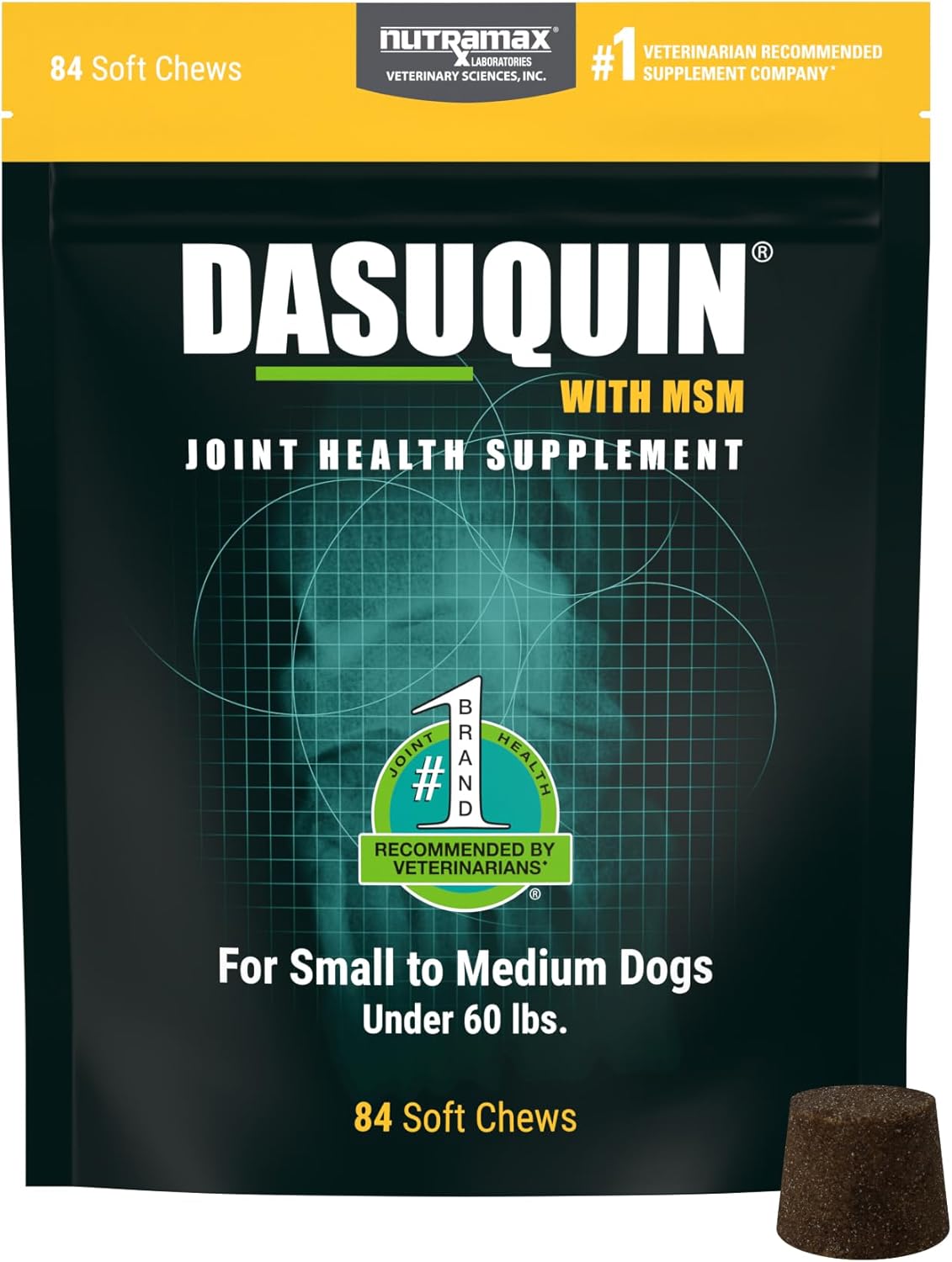 Nutramax Laboratories Dasuquin with MSM Joint Health Supplement for Small to Medium Dogs – With Glucosamine, MSM, Chondroitin, ASU, Boswellia Serrata Extract, and Green Tea Extract, 84 Soft Chews Nutramax Laboratories Dasuquin with MSM Joint Health Supplement for Small to Medium Dogs – With Glucosamine, MSM, Chondroitin, ASU, Boswellia Serrata Extract, and Green Tea Extract, 84 Soft Chews