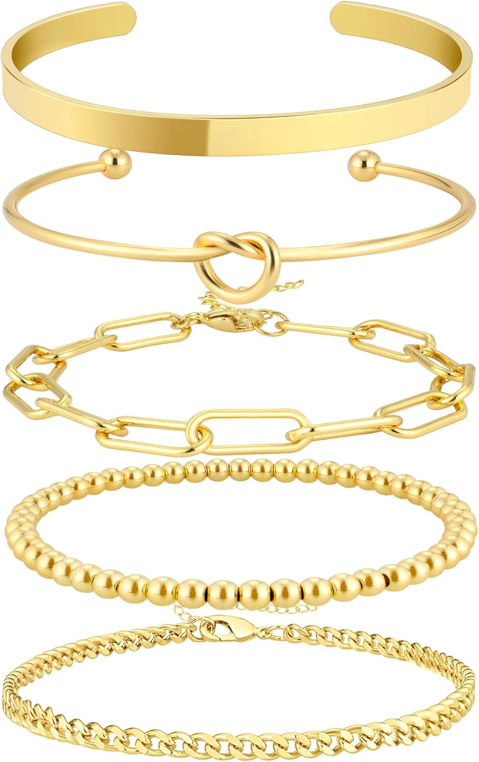 14K Gold Plated Bangle Cuff Bracelet Set for Women Bracelet Stack Adjustable Tennis/Beaded/Paperclip/Cuban Link Chain Bracelets Jewelry 14K Gold Plated Bangle Cuff Bracelet Set for Women Bracelet Stack Adjustable Tennis/Beaded/Paperclip/Cuban Link Chain Bracelets Jewelry