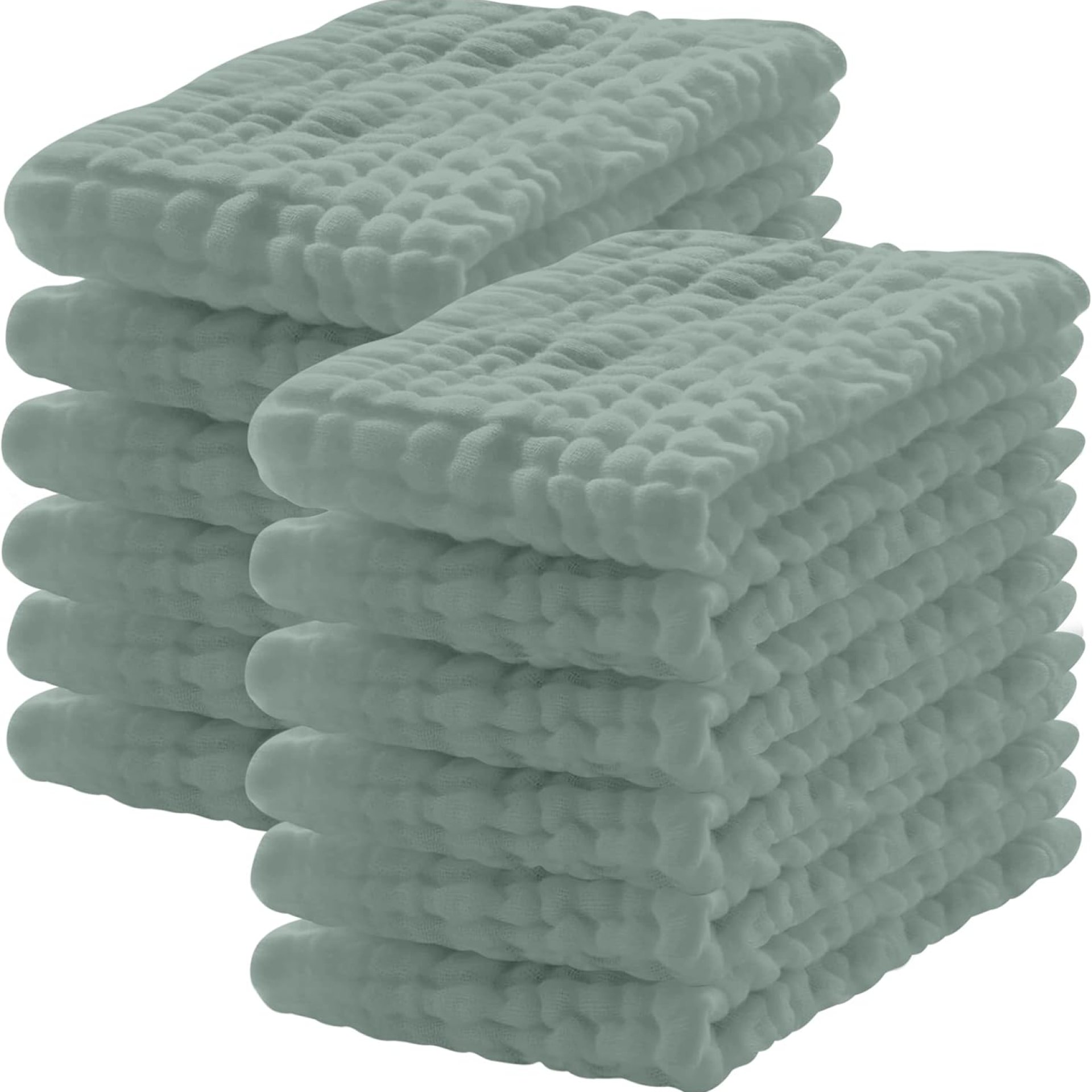 12 Pack Muslin Burp Cloths 100% Cotton Muslin Cloths Large 20”x10” Extra Soft and Absorbent Baby Burping Cloth – Green 12 Pack Muslin Burp Cloths 100% Cotton Muslin Cloths Large 20”x10” Extra Soft and Absorbent Baby Burping Cloth – Green