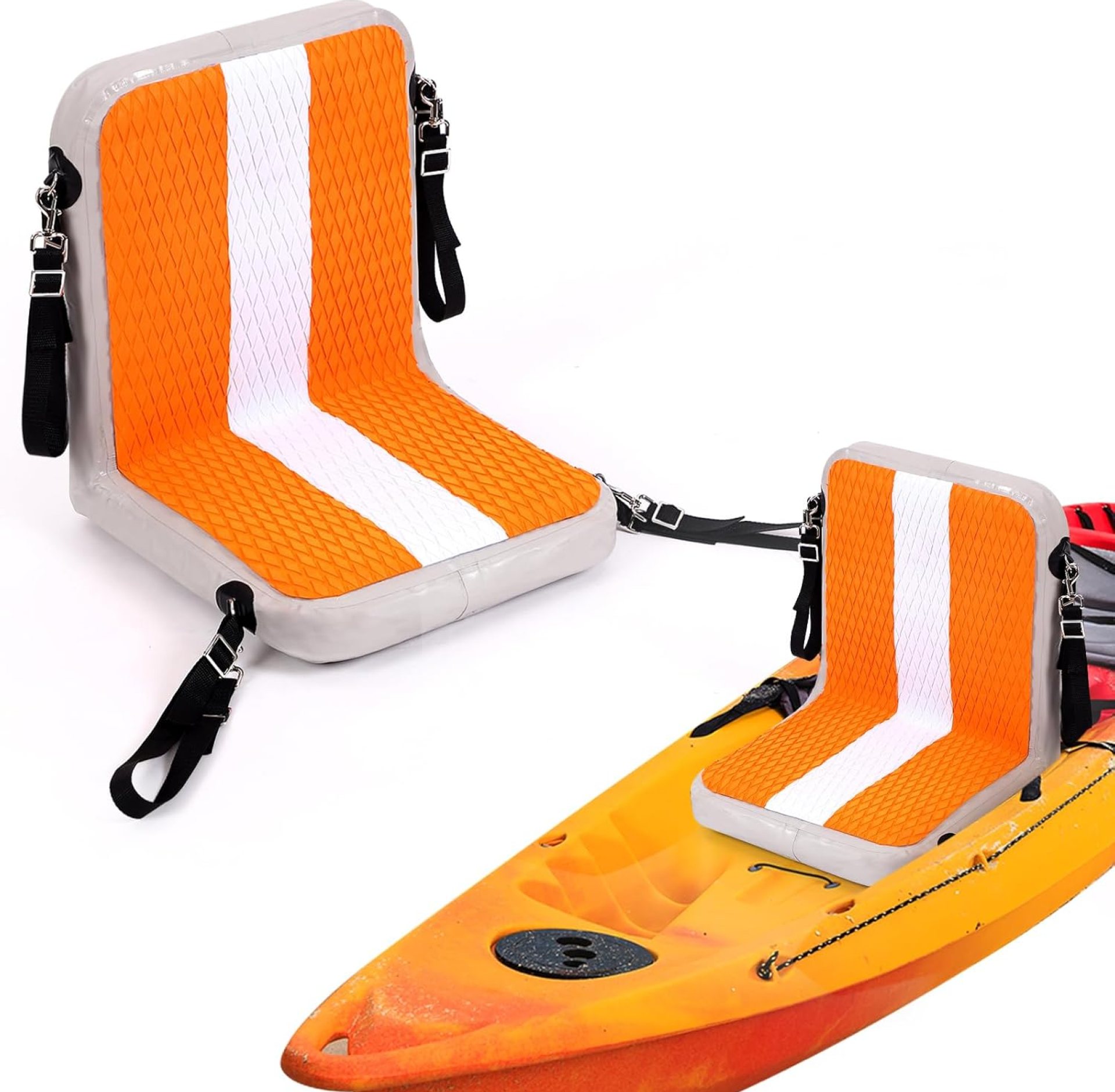 Nuanchu Inflatable Kayak Seat with Back Support Universal Padded Board Seats Detachable Belly Boat Sup Seat Adjustable Paddle Board Seat for Rowboats Paddle Board Canoe SUP Fishing Boat Accessories Nuanchu Inflatable Kayak Seat with Back Support Universal Padded Board Seats Detachable Belly Boat Sup Seat Adjustable Paddle Board Seat for Rowboats Paddle Board Canoe SUP Fishing Boat Accessories
