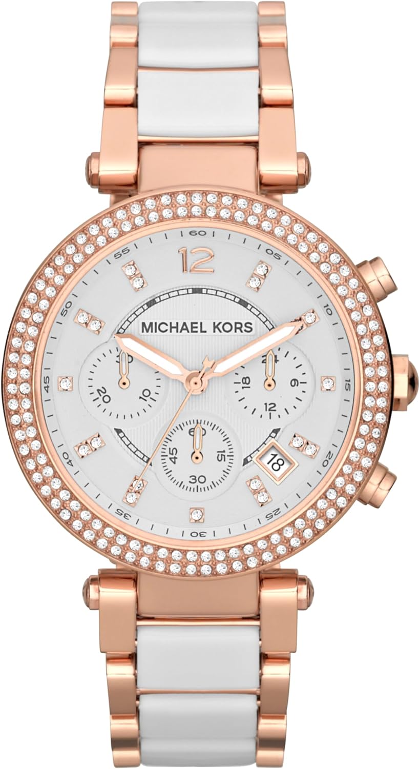 Michael Kors Parker Women’s Chronograph Watch with Stainless Steel or Leather Strap Michael Kors Parker Women’s Chronograph Watch with Stainless Steel or Leather Strap