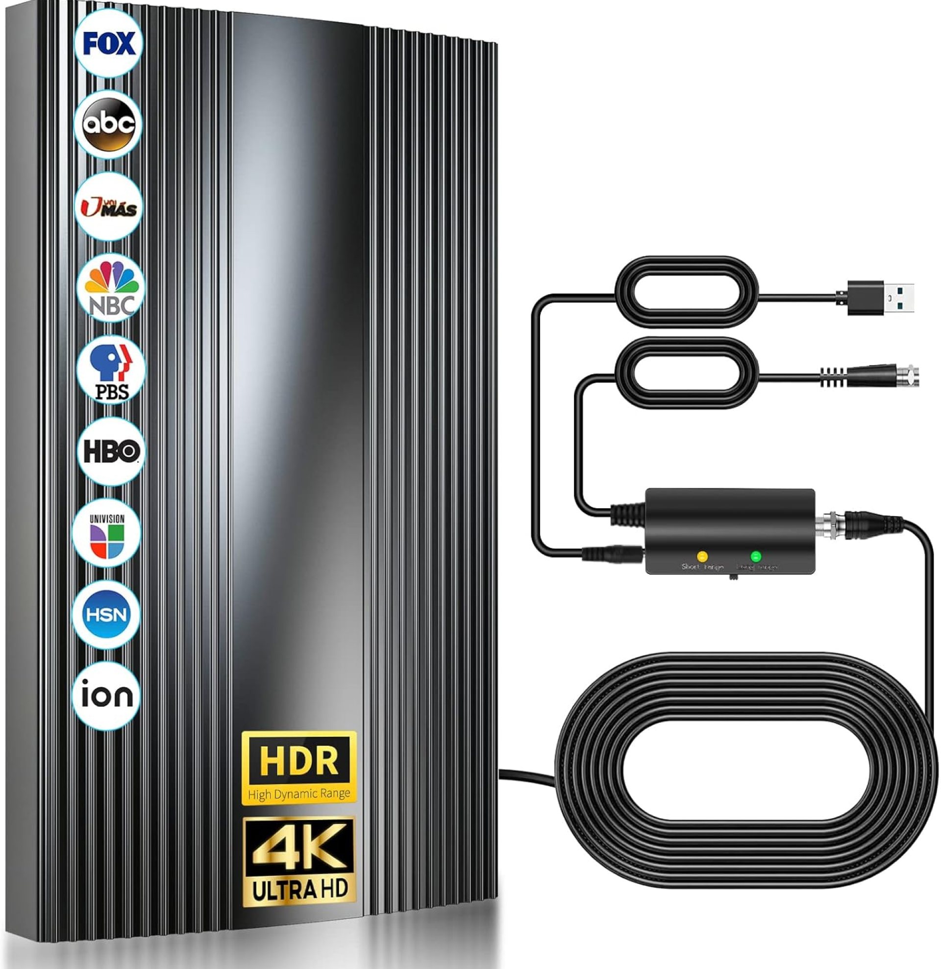 1800+ Miles TV Antenna, 2025 Upgraded Digital Antenna for Smart TV Indoor Outdoor with Amplifier Signal Booster, Support 8K 4K 1080p, Strongest HD Tv Antenna for Local Channels – 36ft Coax Cable 1800+ Miles TV Antenna, 2025 Upgraded Digital Antenna for Smart TV Indoor Outdoor with Amplifier Signal Booster, Support 8K 4K 1080p, Strongest HD Tv Antenna for Local Channels – 36ft Coax Cable