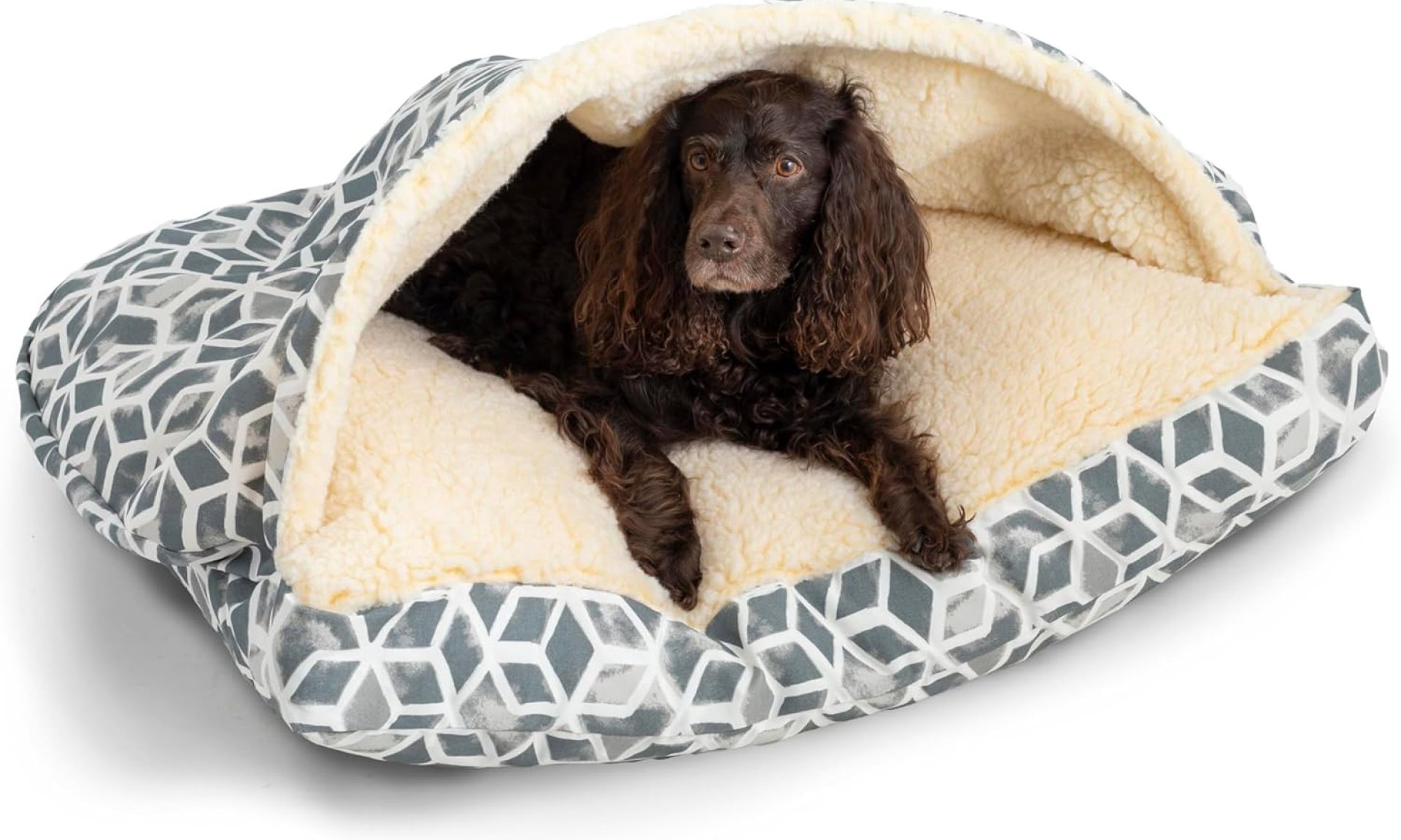 Snoozer Pet Products Luxury Rectangle Cozy Cave, Wag Collection, Large, Celtic Sea Salt Snoozer Pet Products Luxury Rectangle Cozy Cave, Wag Collection, Large, Celtic Sea Salt