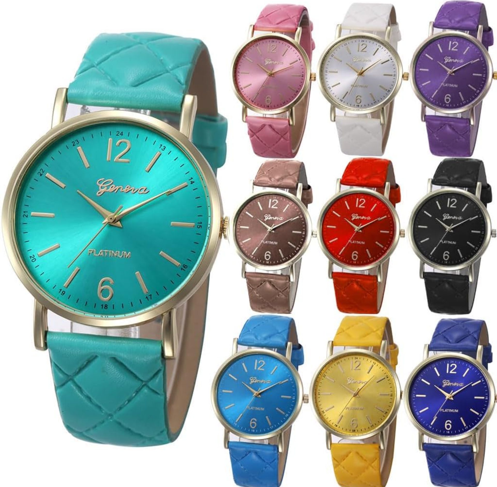 10 Pack Women Men Unisex Platinum Watches Roman Leather Band Analog Quartz Wrist Watch 10 Pack Women Men Unisex Platinum Watches Roman Leather Band Analog Quartz Wrist Watch