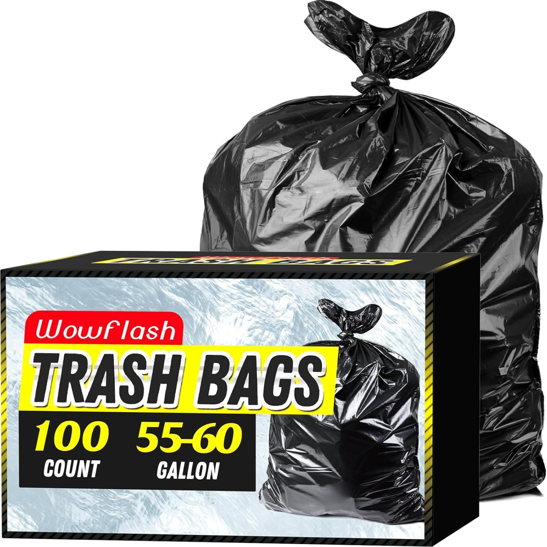 100 Count 55-60 Gallon Trash Bags, Sturdy & Tear-Resistant Commercial Can Liners 55 Gallon, Large Garbage Bags, Large Black Trash Bags for Commercial, Lawn and Leaf Bags 100 Count 55-60 Gallon Trash Bags, Sturdy & Tear-Resistant Commercial Can Liners 55 Gallon, Large Garbage Bags, Large Black Trash Bags for Commercial, Lawn and Leaf Bags